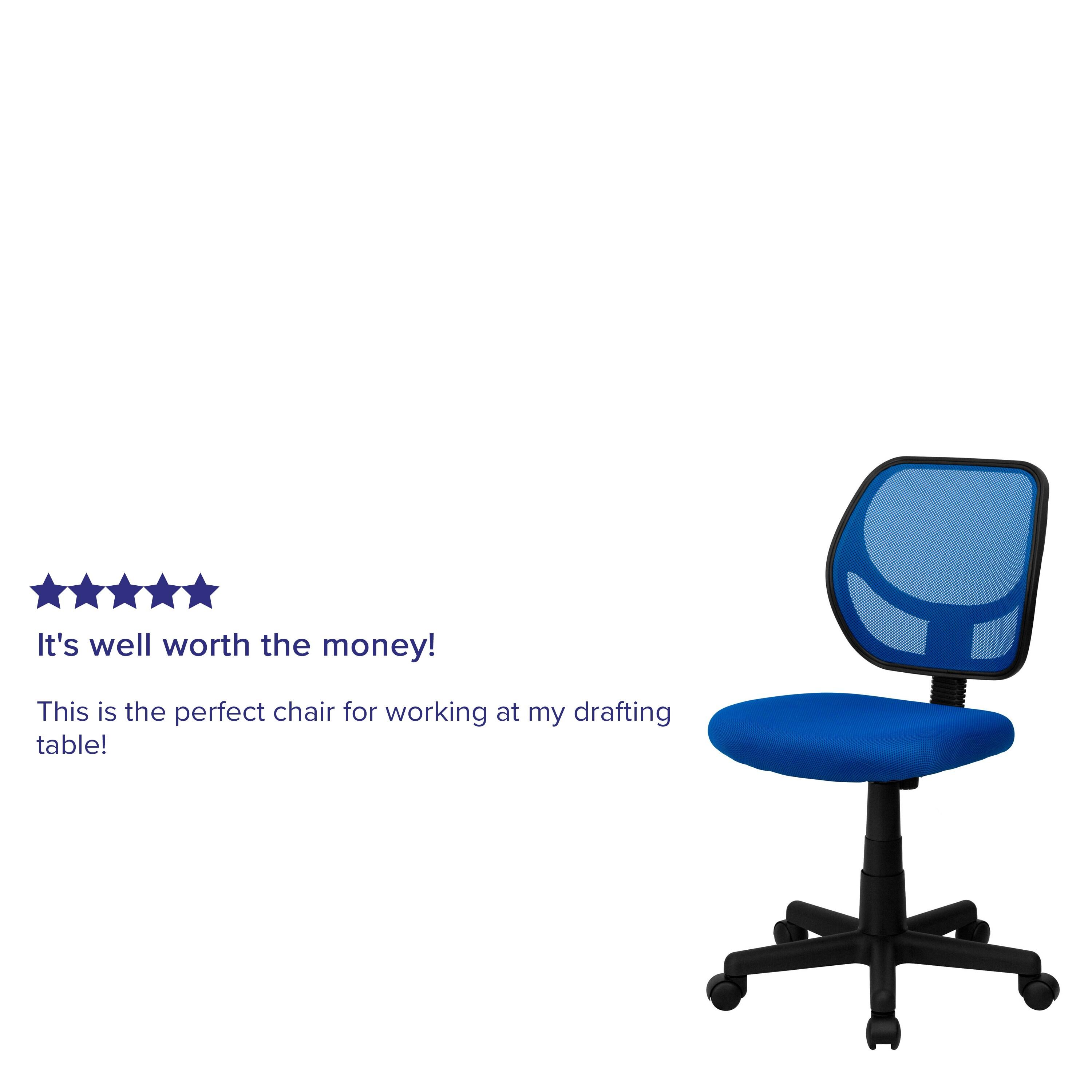 Flash Furniture Low Back Blue Mesh Swivel Task Office Chair