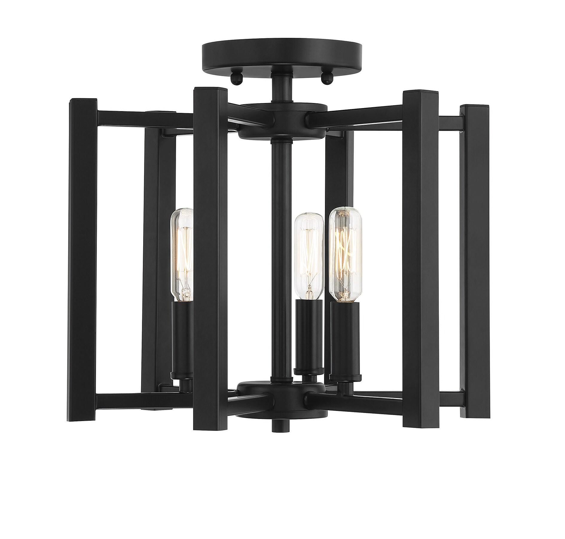 Savoy House Benson 3 - Light Semi-Flush Mount in  Matte Black