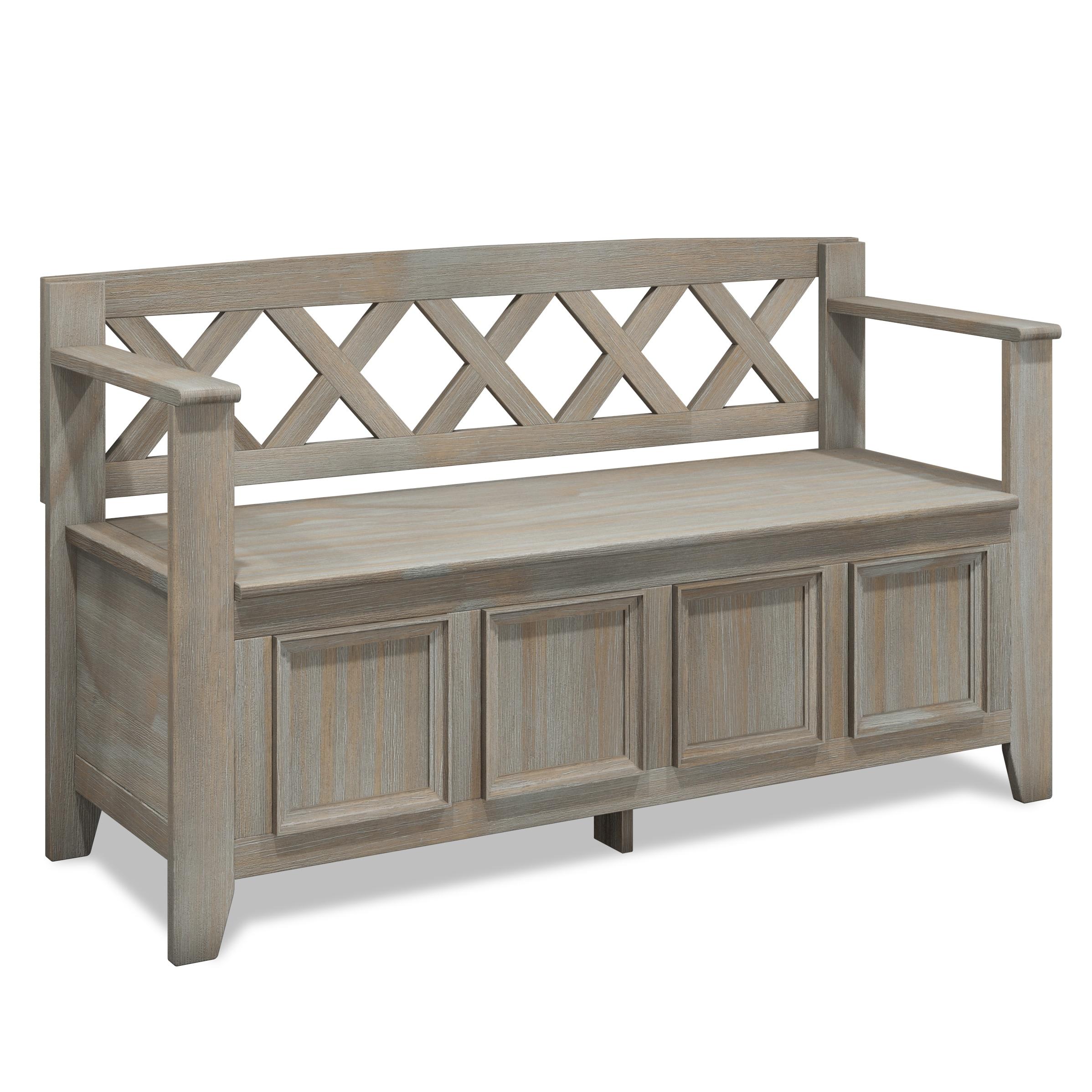 Simpli Home Amherst Solid Wood Entryway Storage Bench in Gray