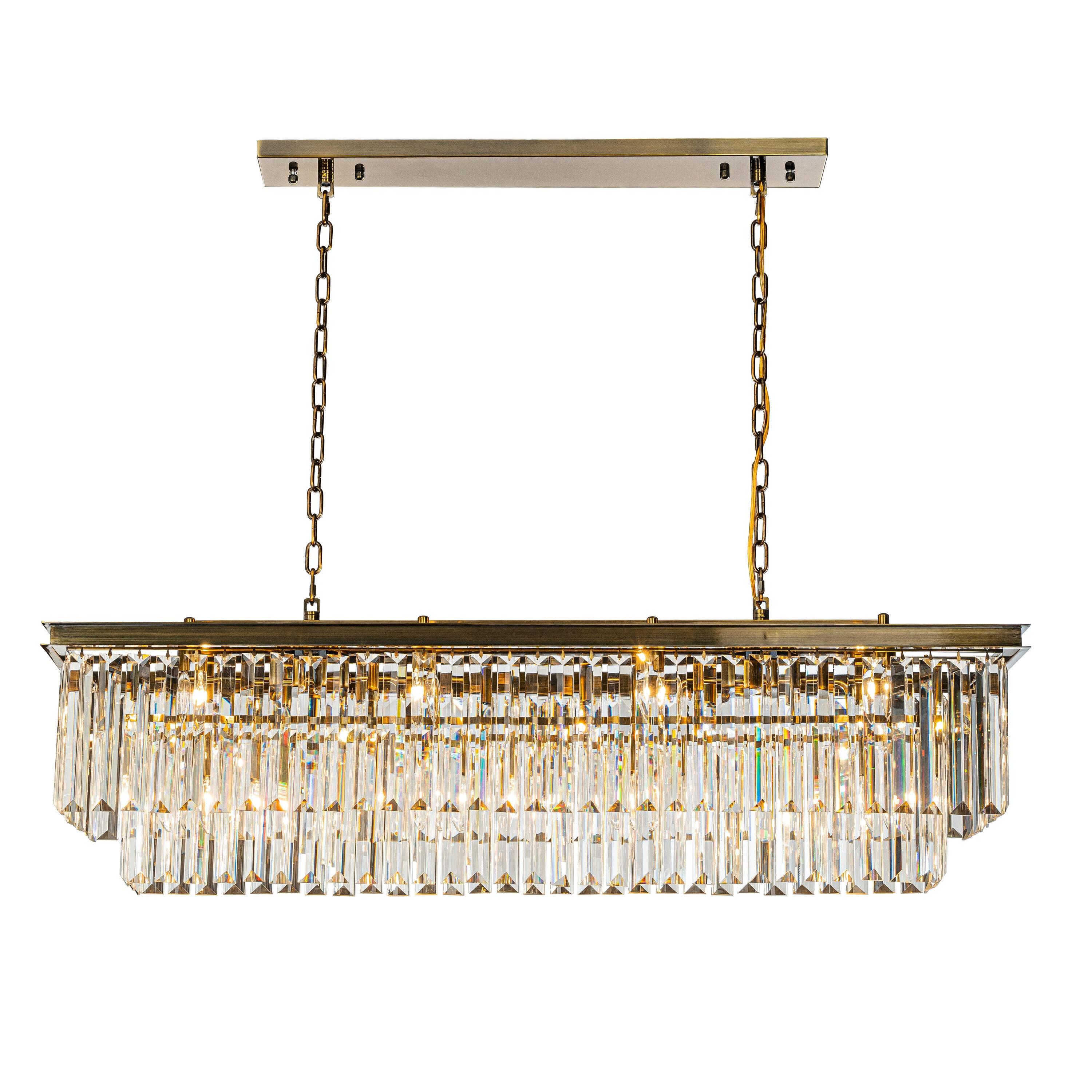 AloaDecor Lighting 12 -Light Antique Gold Modern/contemporary Crystal For Use in Bedrooms, Dining Rooms, Foyers, Kitchens, Living Rooms Chandelier