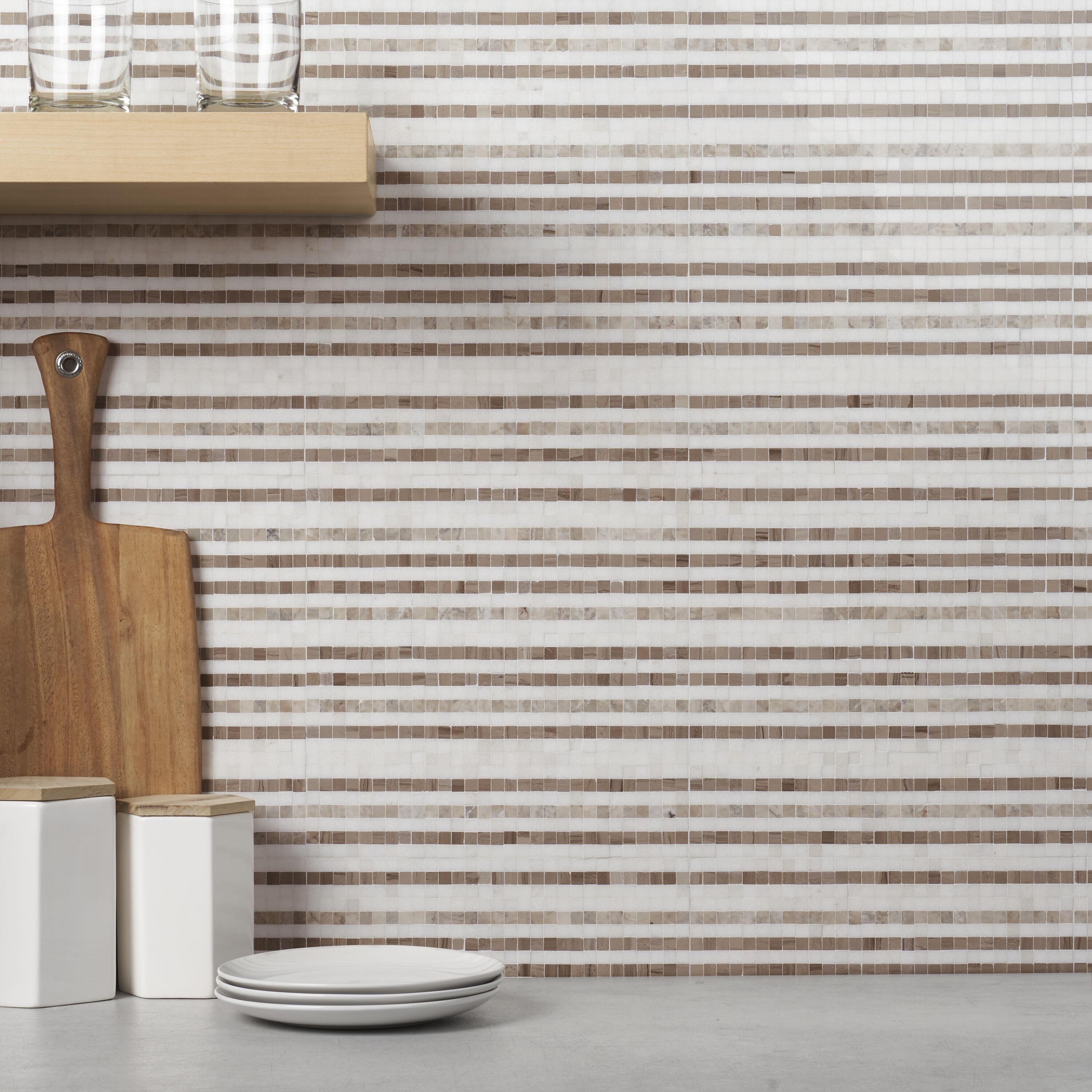 Minute 12" x 12" Marble Grid Wall & Floor Tile