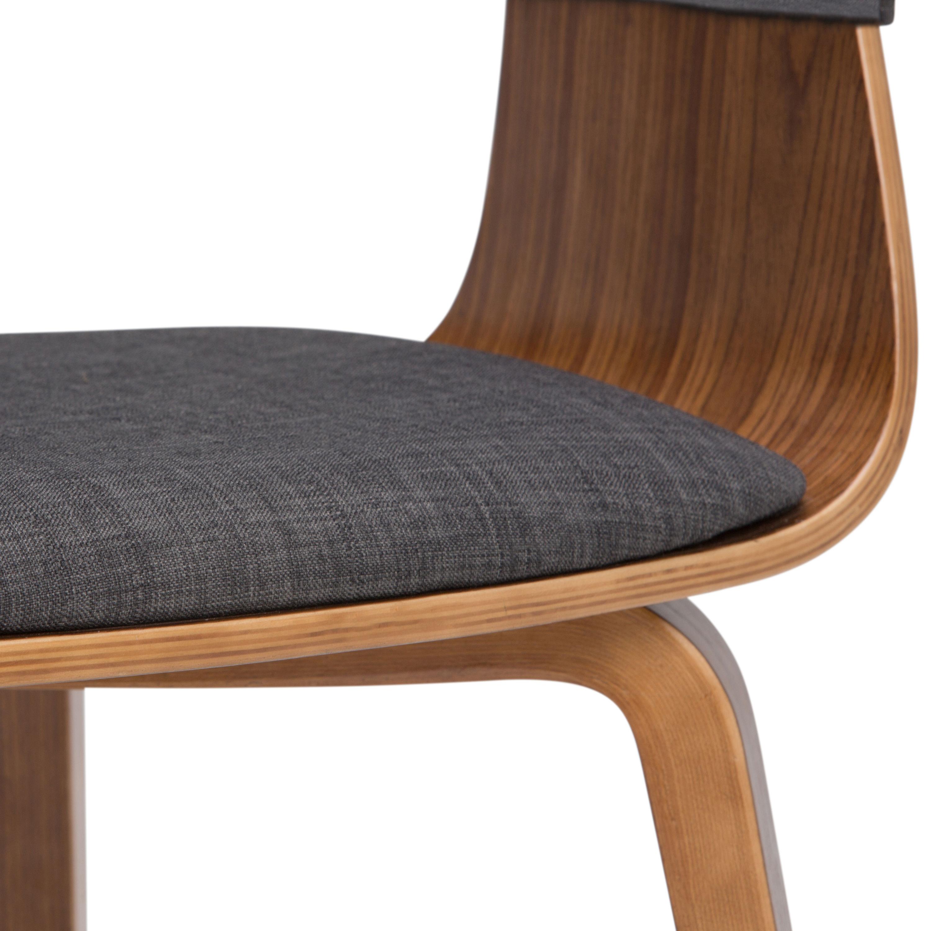 Calinda Bentwood Dining Chair Charcoal Gray/Natural - WyndenHall: Mid-Century, Lacquered Wood, Polyester