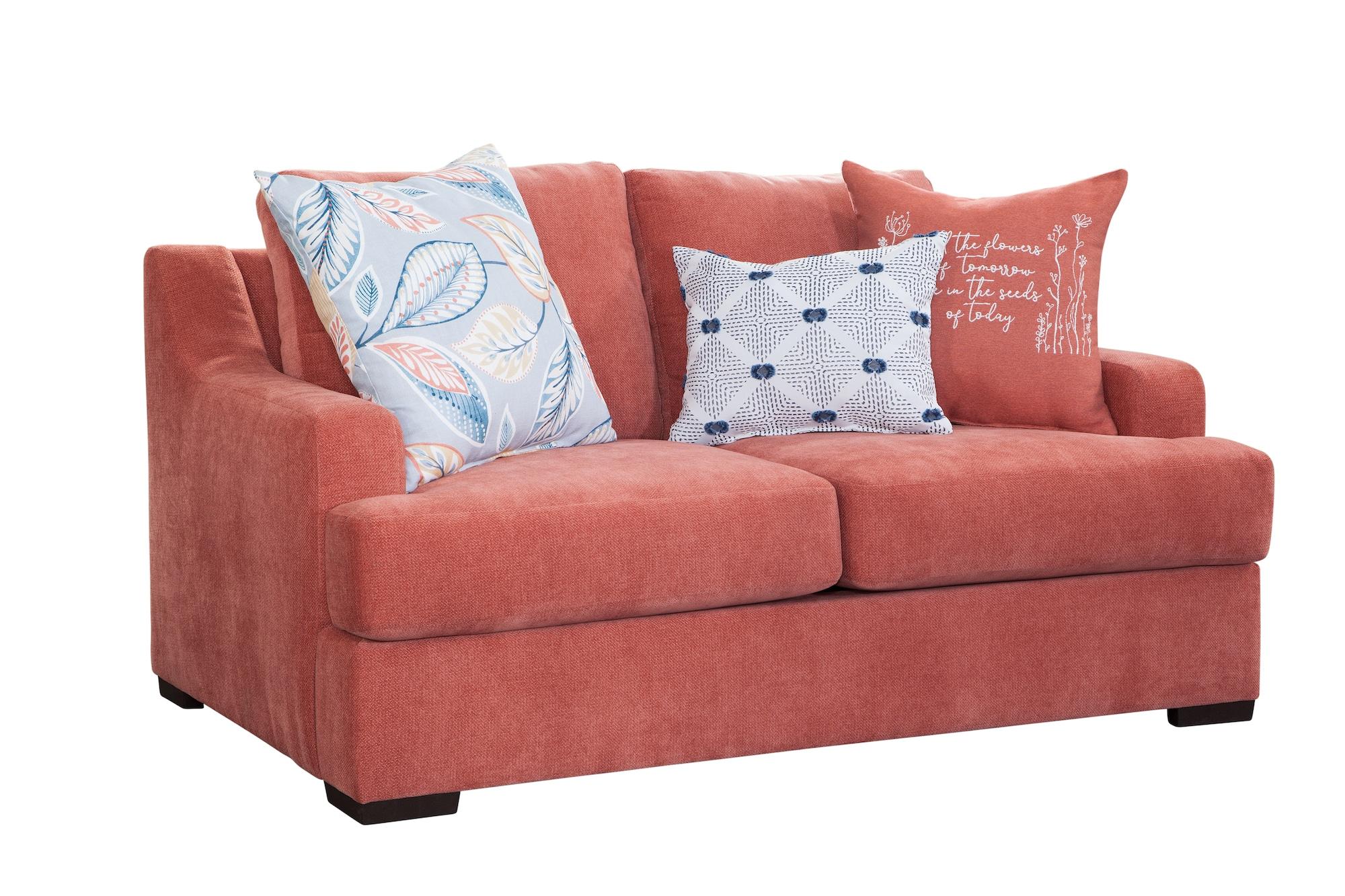 Ivory and Blue Two-Piece Fabric Sectional Sofa with Chaise