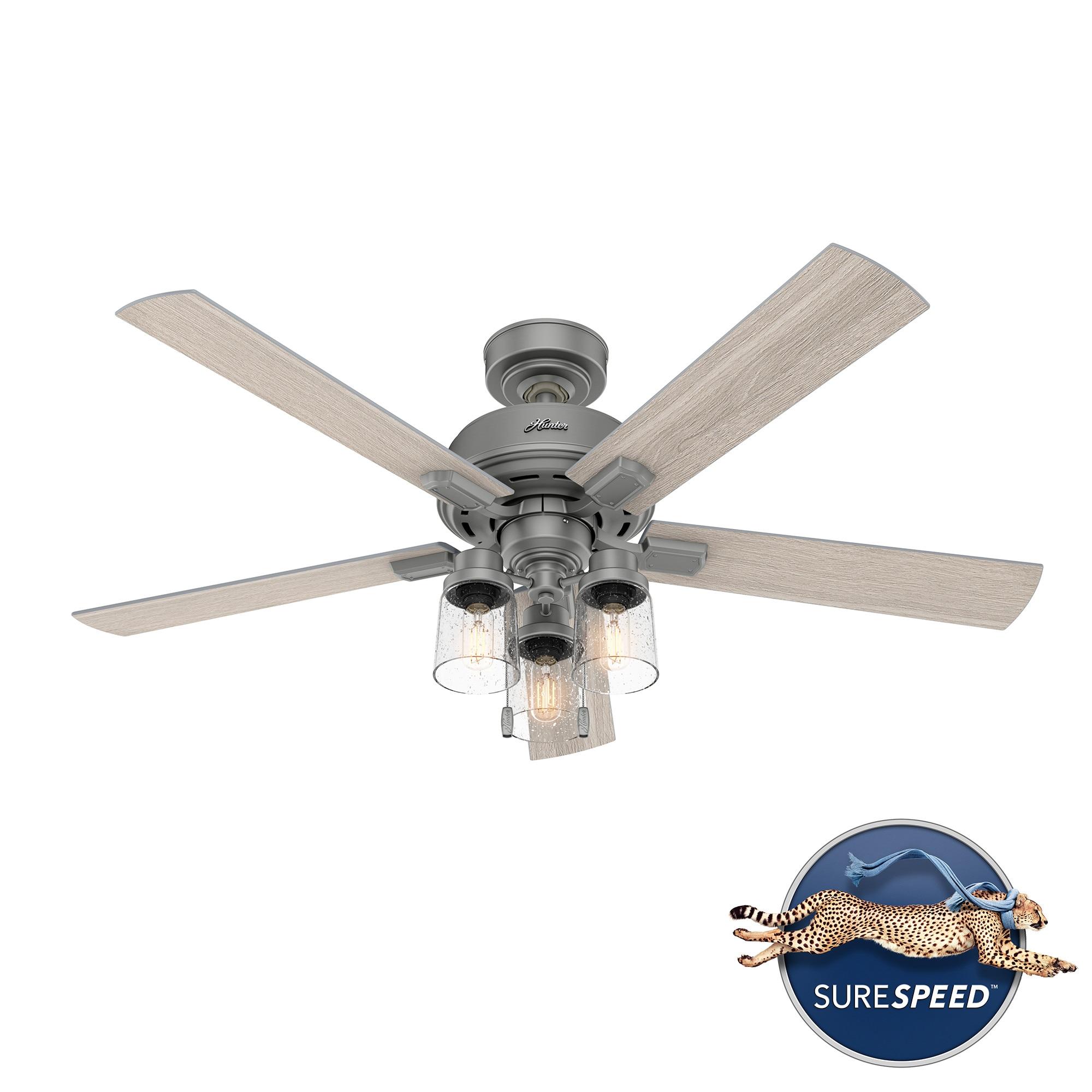 52" Hartland 5 - Blade Standard Ceiling Fan with Pull Chain and Light Kit Included