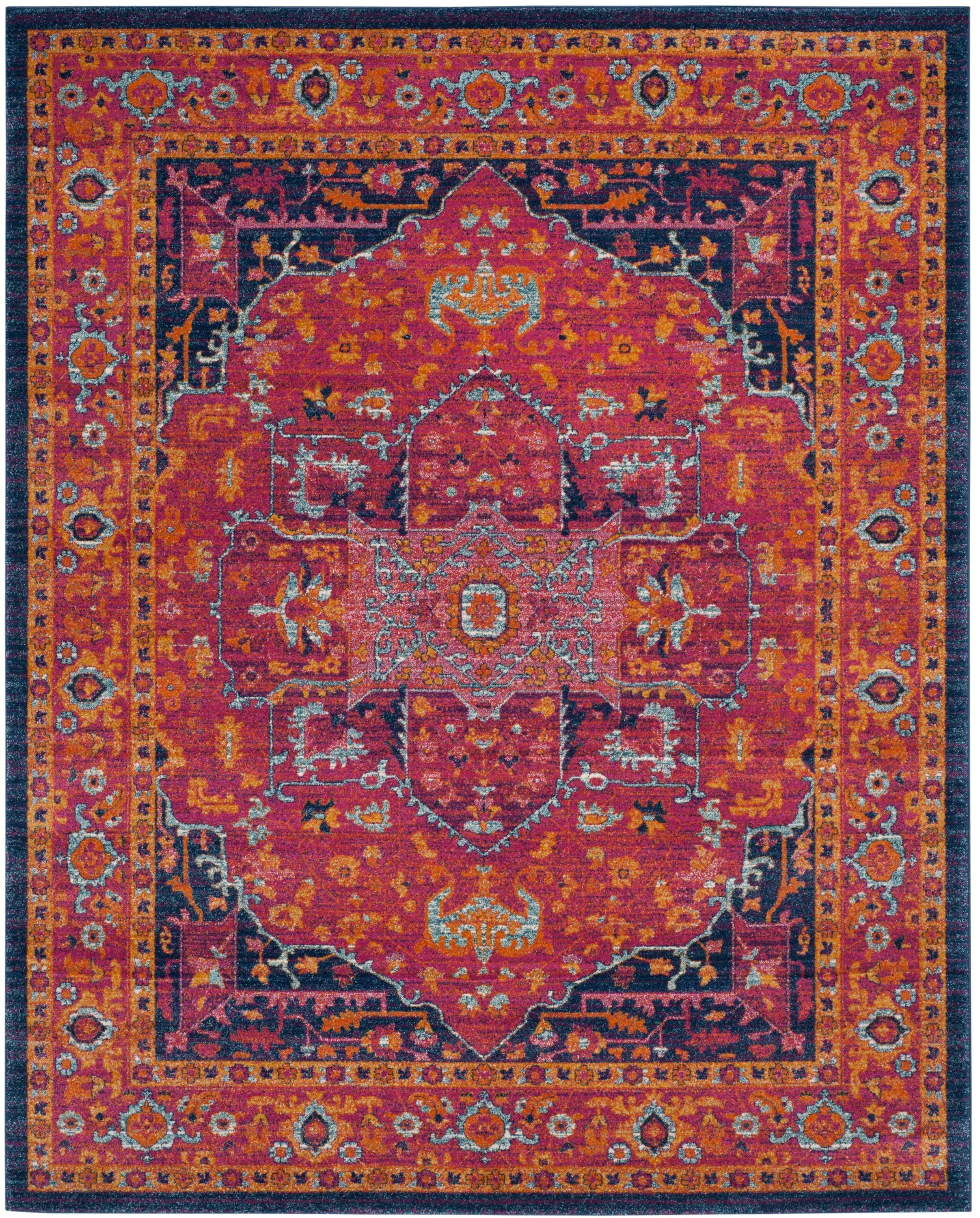 Evoke EVK275 Power Loomed Indoor Area Rug - Fuchsia/Orange - 8'x10' - Safavieh