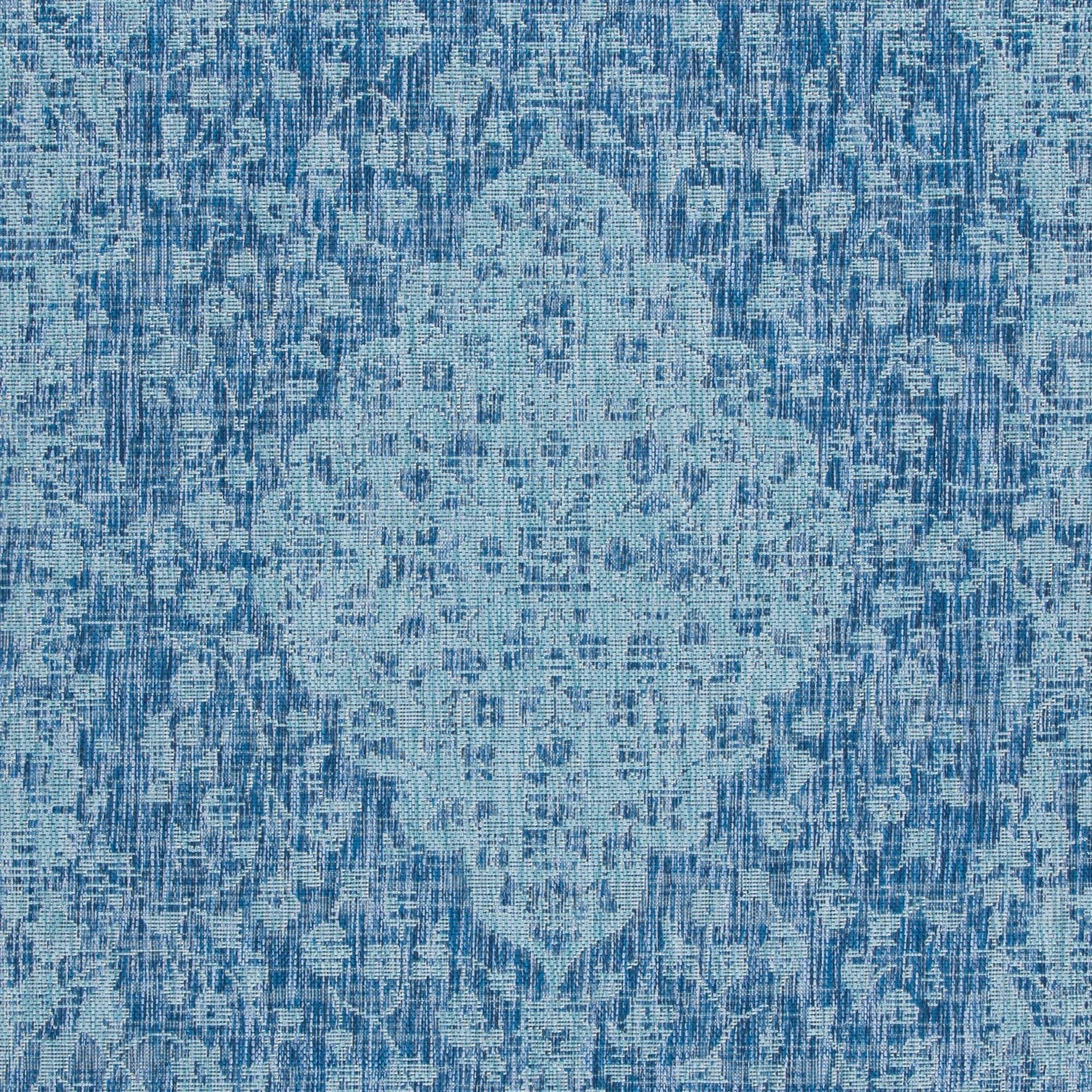 Courtyard CY8720 Power Loomed Indoor/Outdoor Area Rug - Navy/Aqua - 8'x10' - Safavieh.