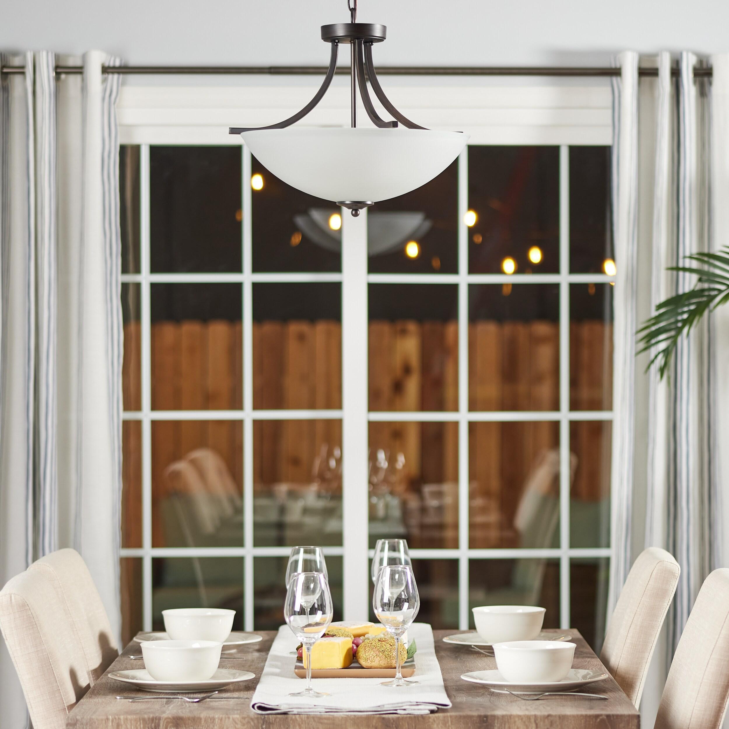 Geary 3-Light Burnt Sienna Semi-Flush Mount Convertible Pendant