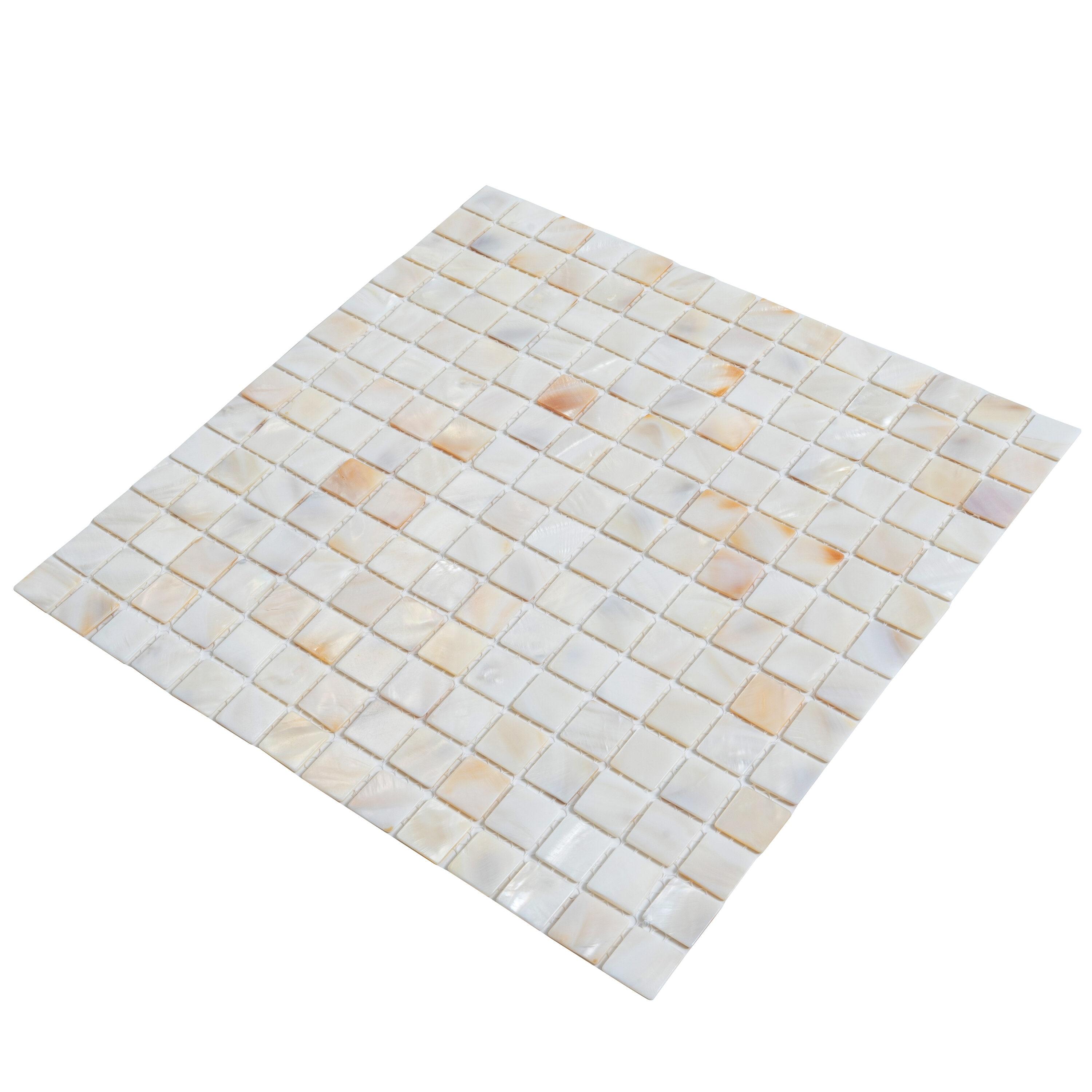 12" x 12" Seashell Grid Mosaic Wall & Floor Tile