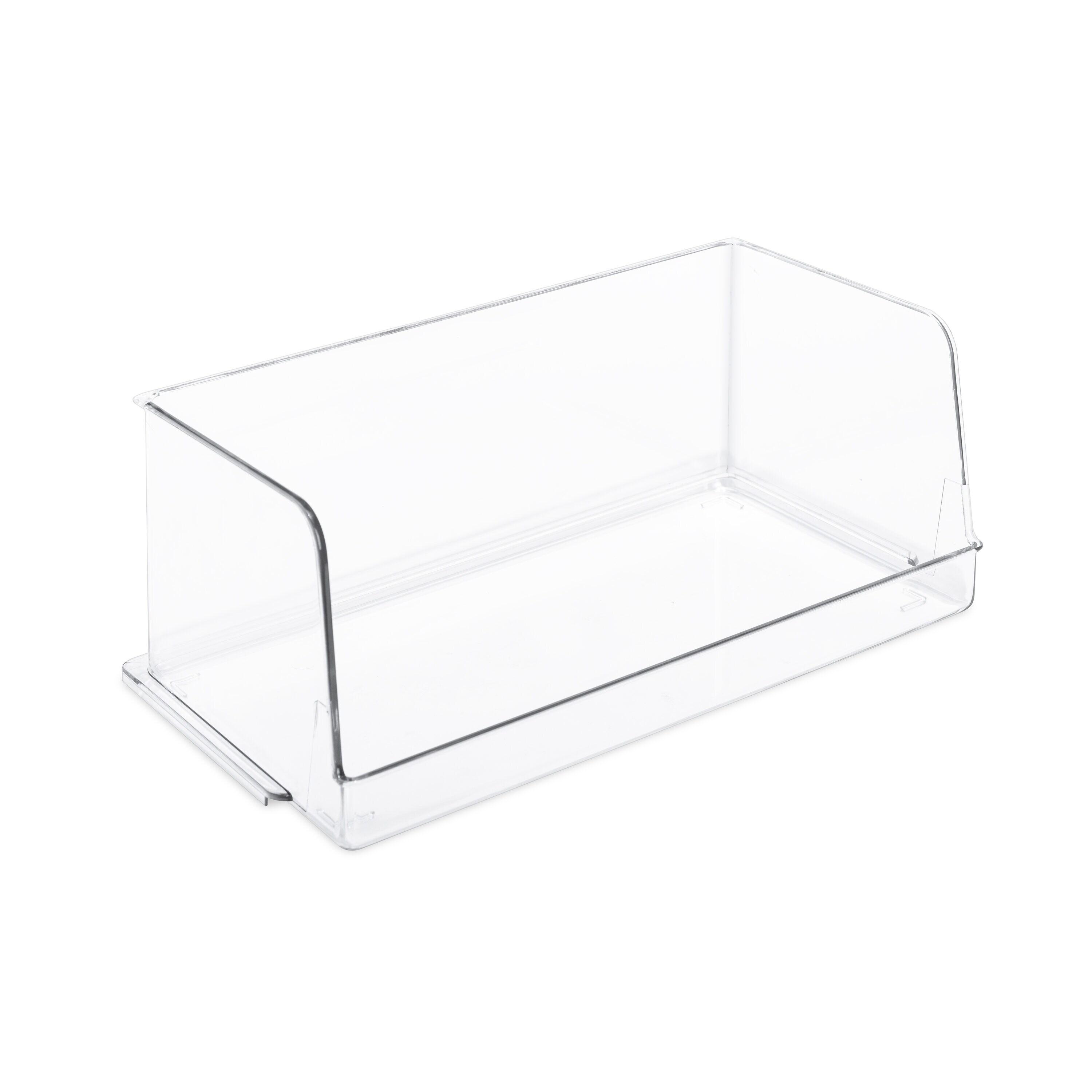 Stackable Household Bin - Set of 4- 7 x 12.5 Inch - Clear