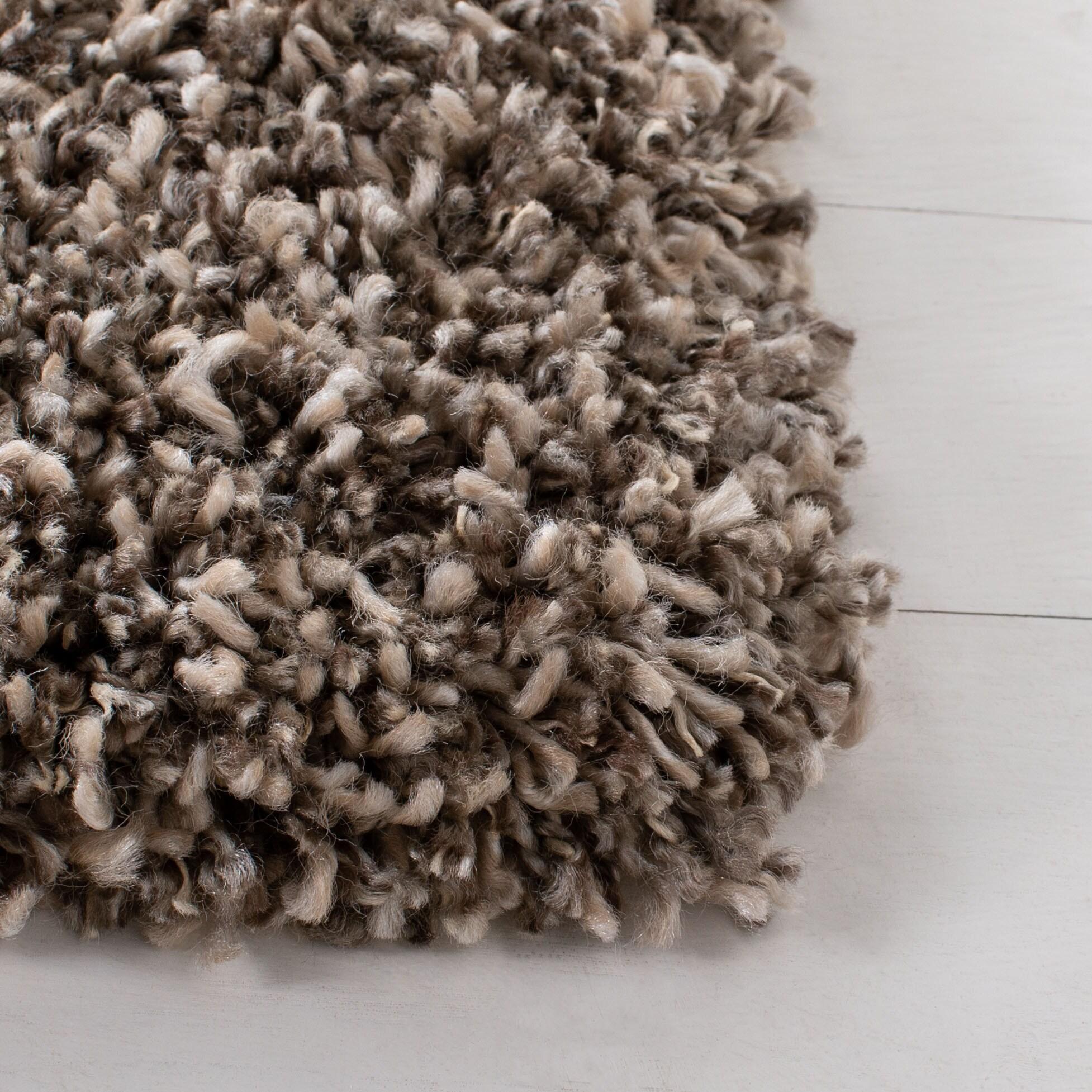 SAFAVIEH Evolution Rothesay Solid Shag Area Rug, Brown, 4' x 6'