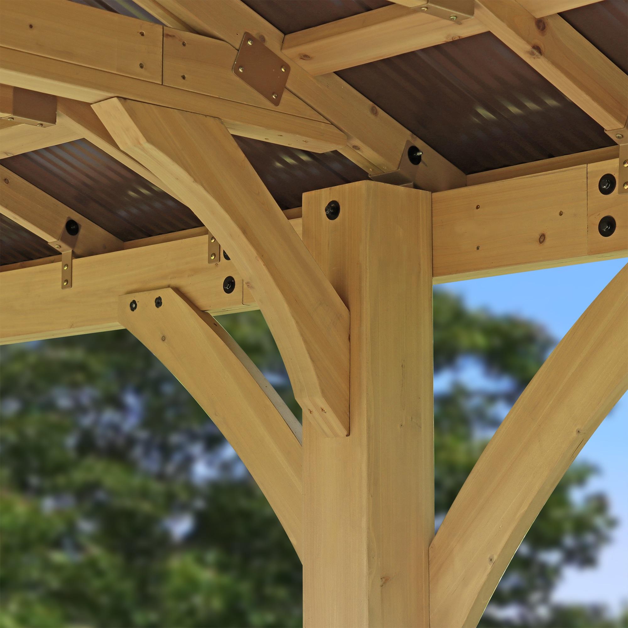 Yardistry Meridian 12 Ft. W x 20 Ft. D Solid Wood Patio Gazebo