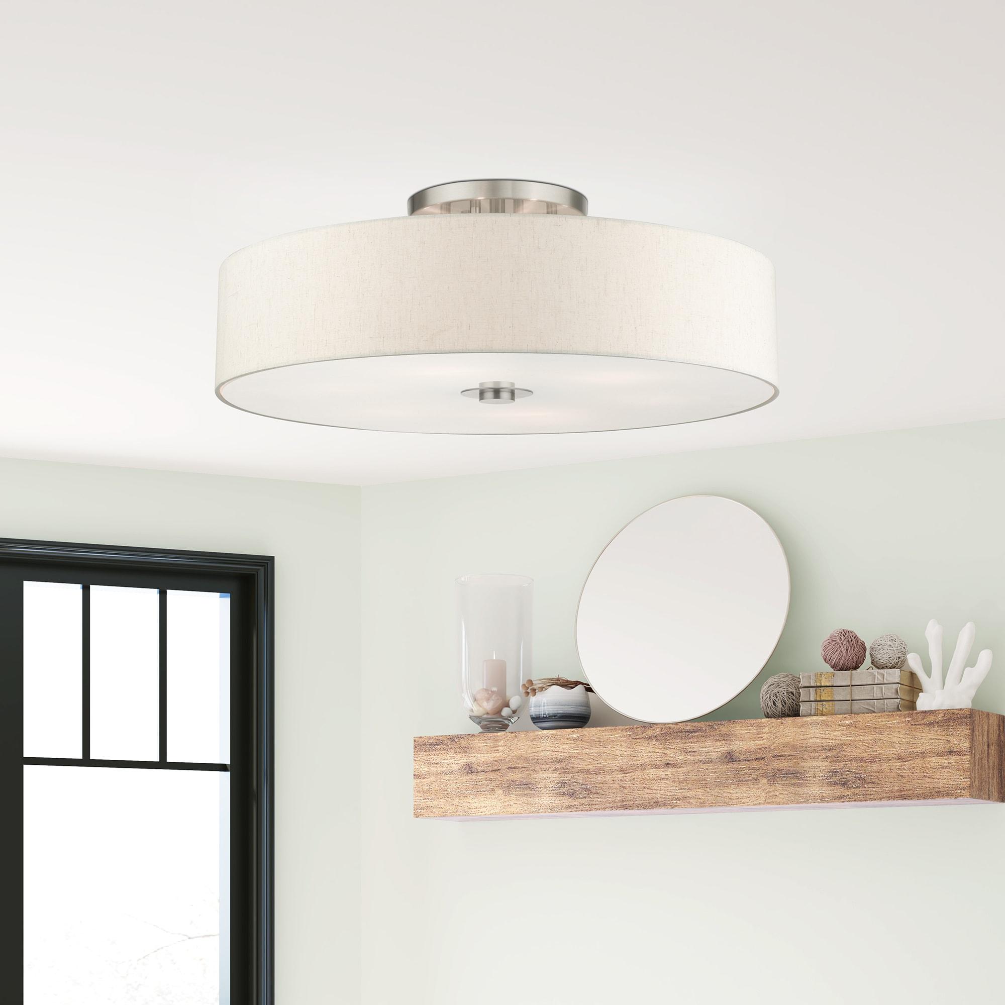 Livex Lighting Meridian 6 - Light Semi-Flush Mount in  Brushed Nickel