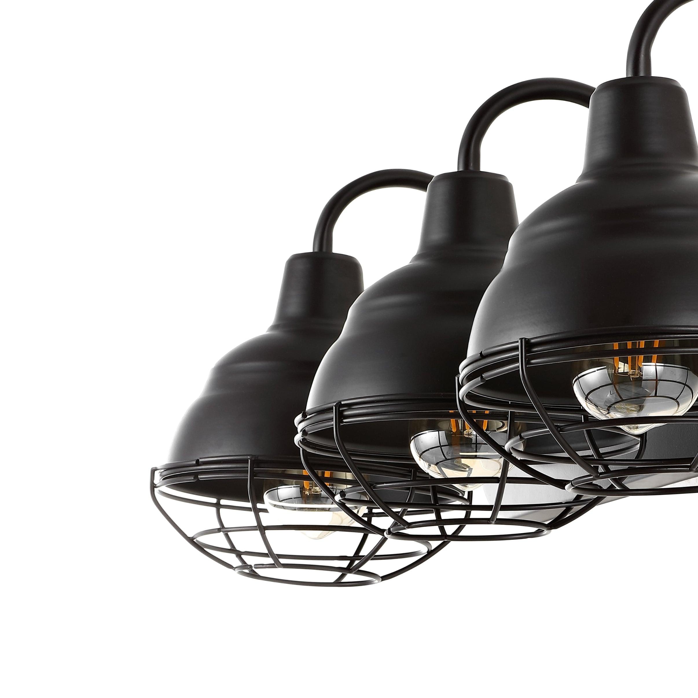 JONATHAN Y Levi 24.5" 3-Light Industrial Farmhouse Iron LED Vanity, Oil Rubbed Bronze