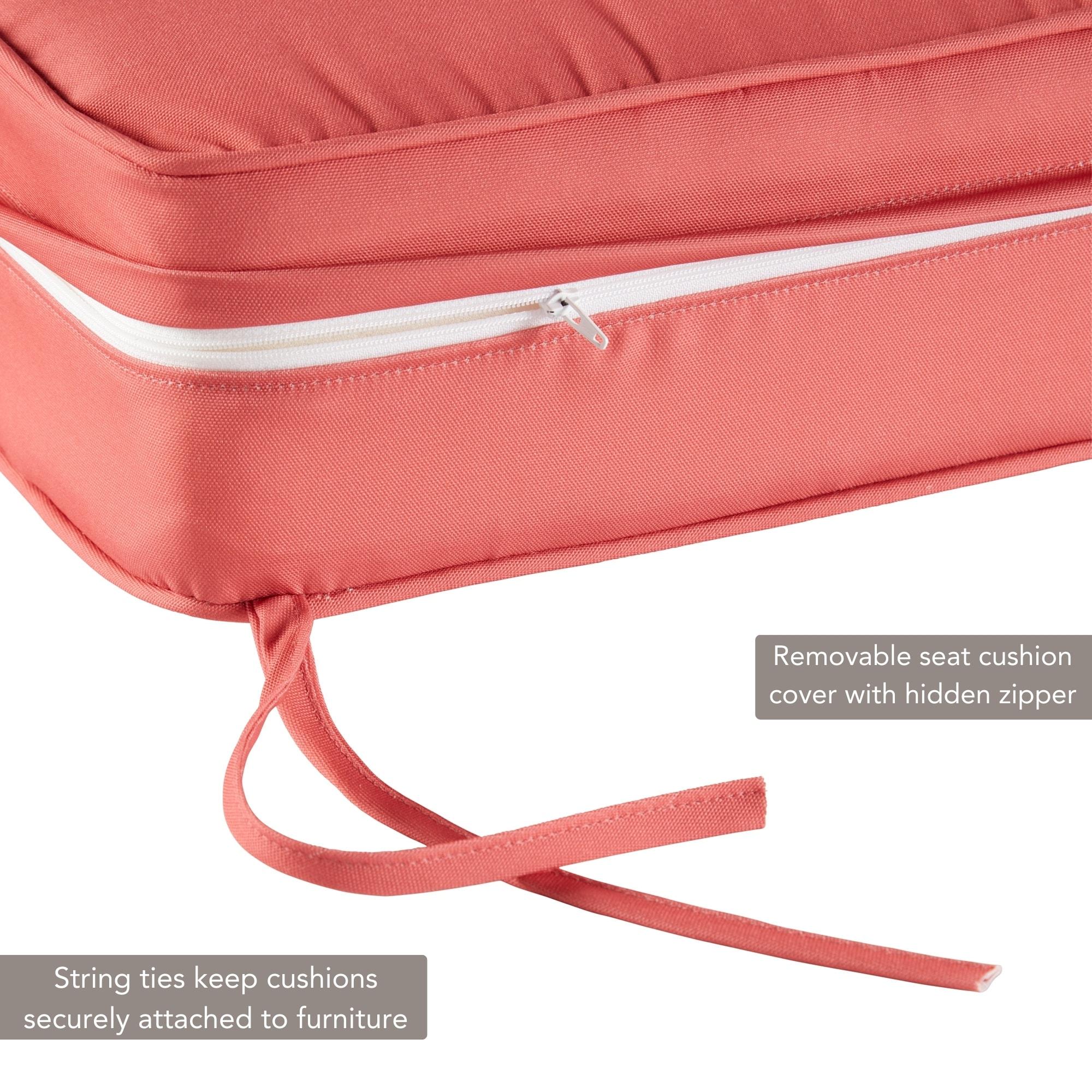 Greendale Home Fashions 2-Piece Coral 24"W Premium Deep Seat Cushion Set