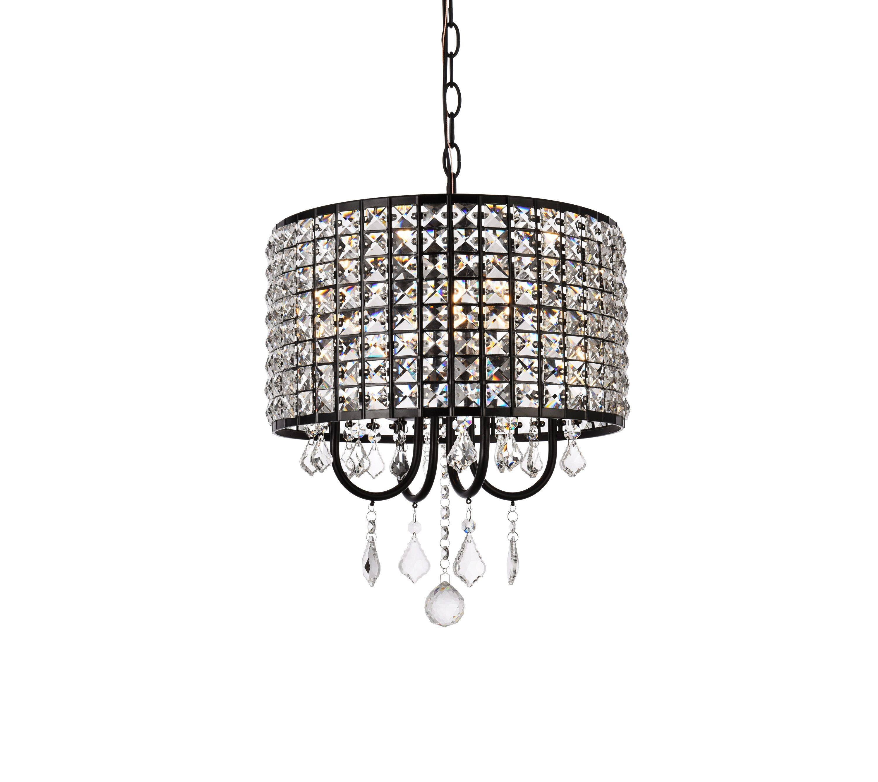 Elise 17 inch pendant in black