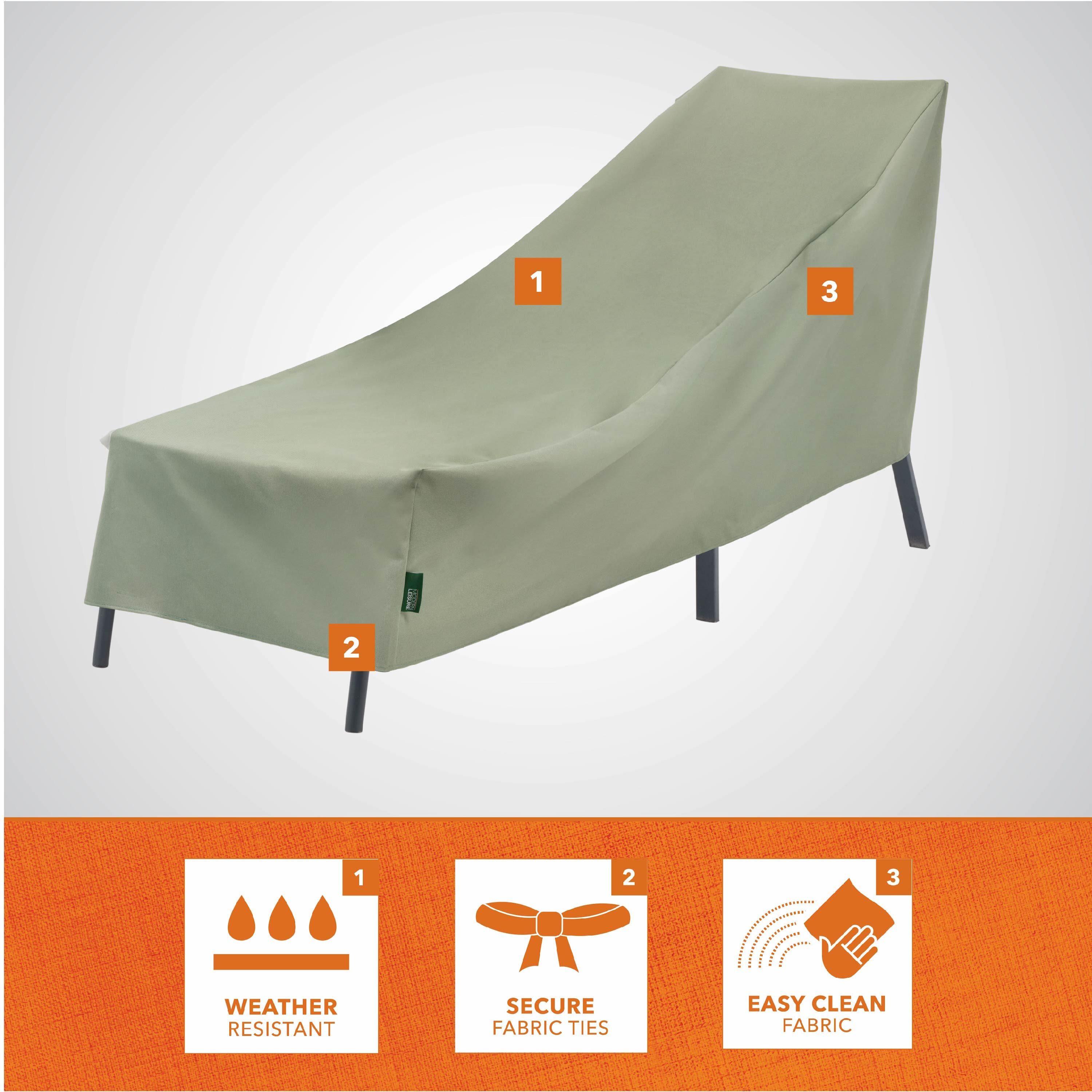 Modern Leisure Basics Patio Chaise Lounge Cover, 76"L x 27"W x 30"H, Sage Green