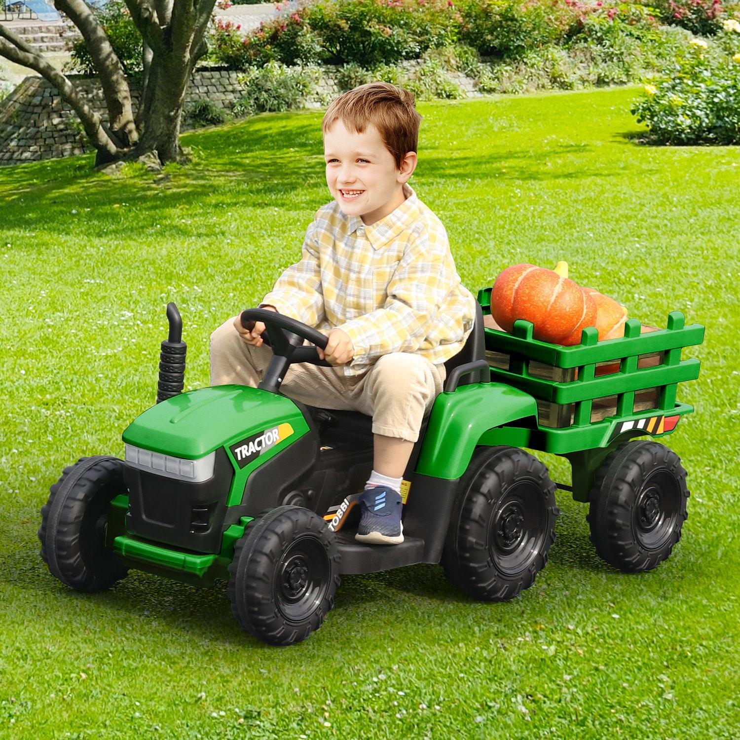 Veryke 35W / 12V Kids Ride On Tractor, Electric Car Toy with Bucket - Green