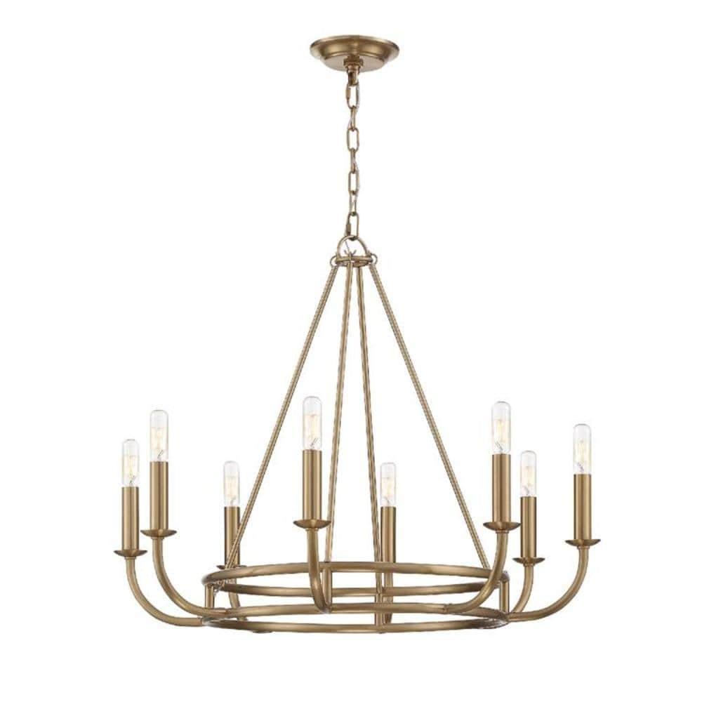8 Light Chandelier-Aged Brass Finish    -Traditional Installation Crystorama Lighting Bai-A2108-Ag