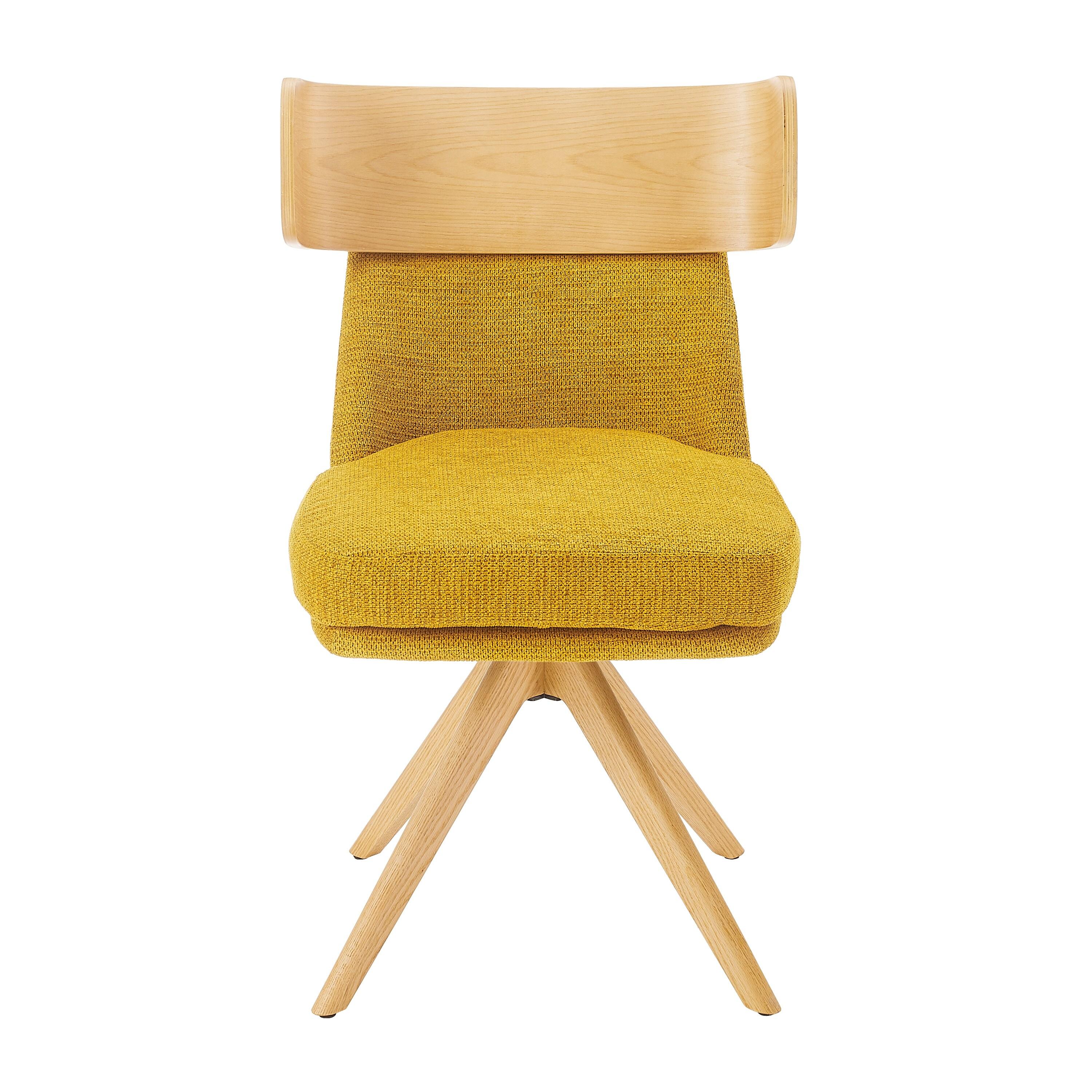 Art Leon Modern Yellow Swivel Accent Chair