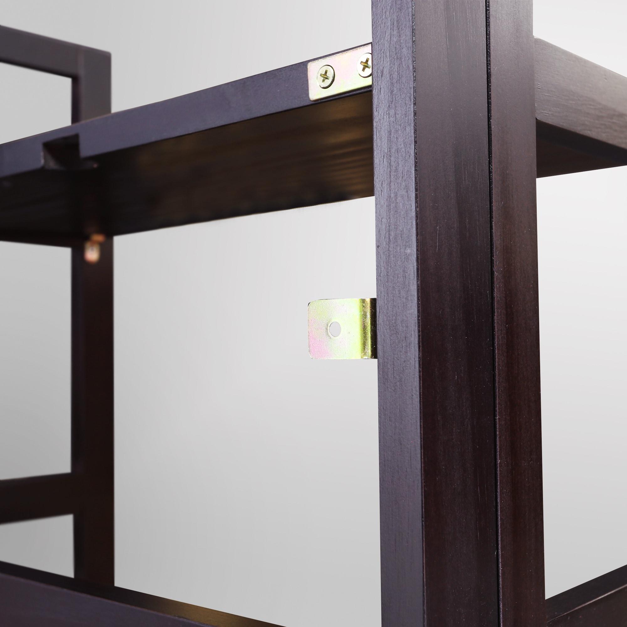 3-Shelf Folding Student Bookcase 20.75" Wide-Espresso