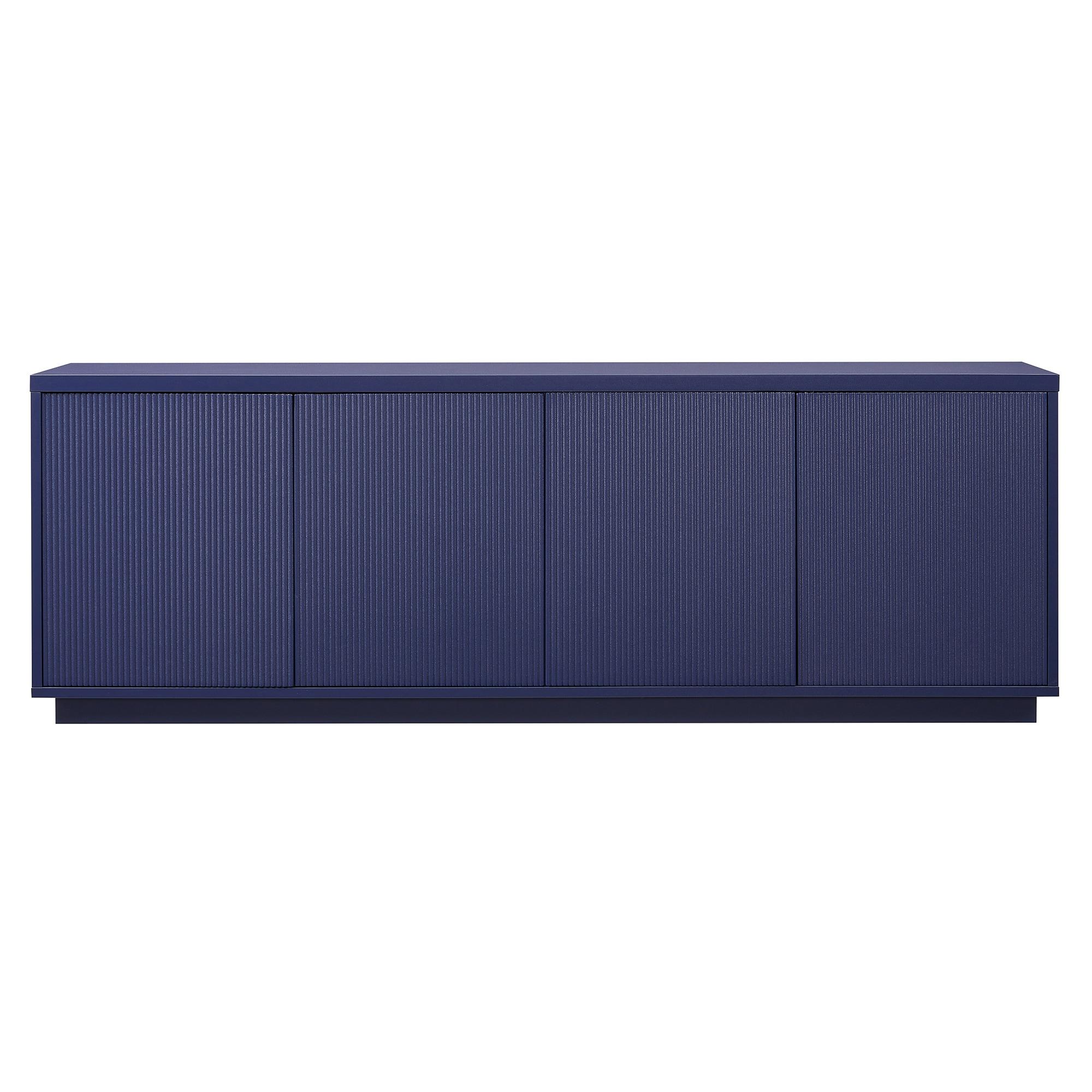 Evelyn&Zoe Hanson Rectangular TV Stand for TV's up to 75", Dark Blue