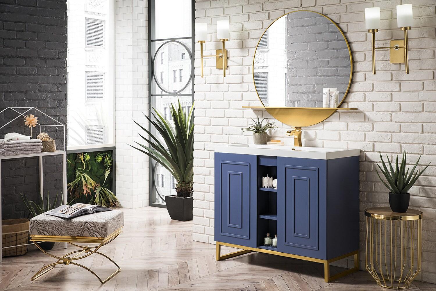 Alicante 39.5'' Single Bathroom Vanity with Solid Surface Top