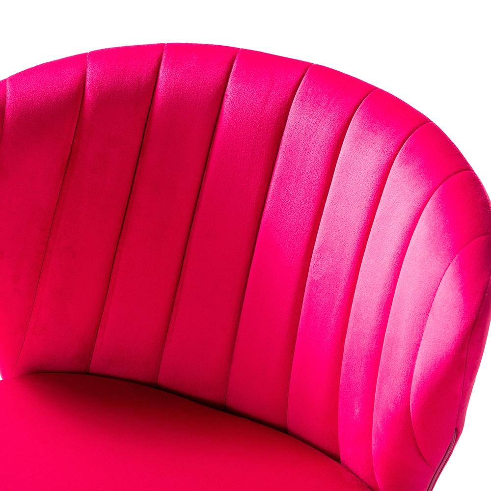 Velvet Dining Chairs Set of 2 Upholstered Wingback Side Chairs Living Room Kitchen Fushia