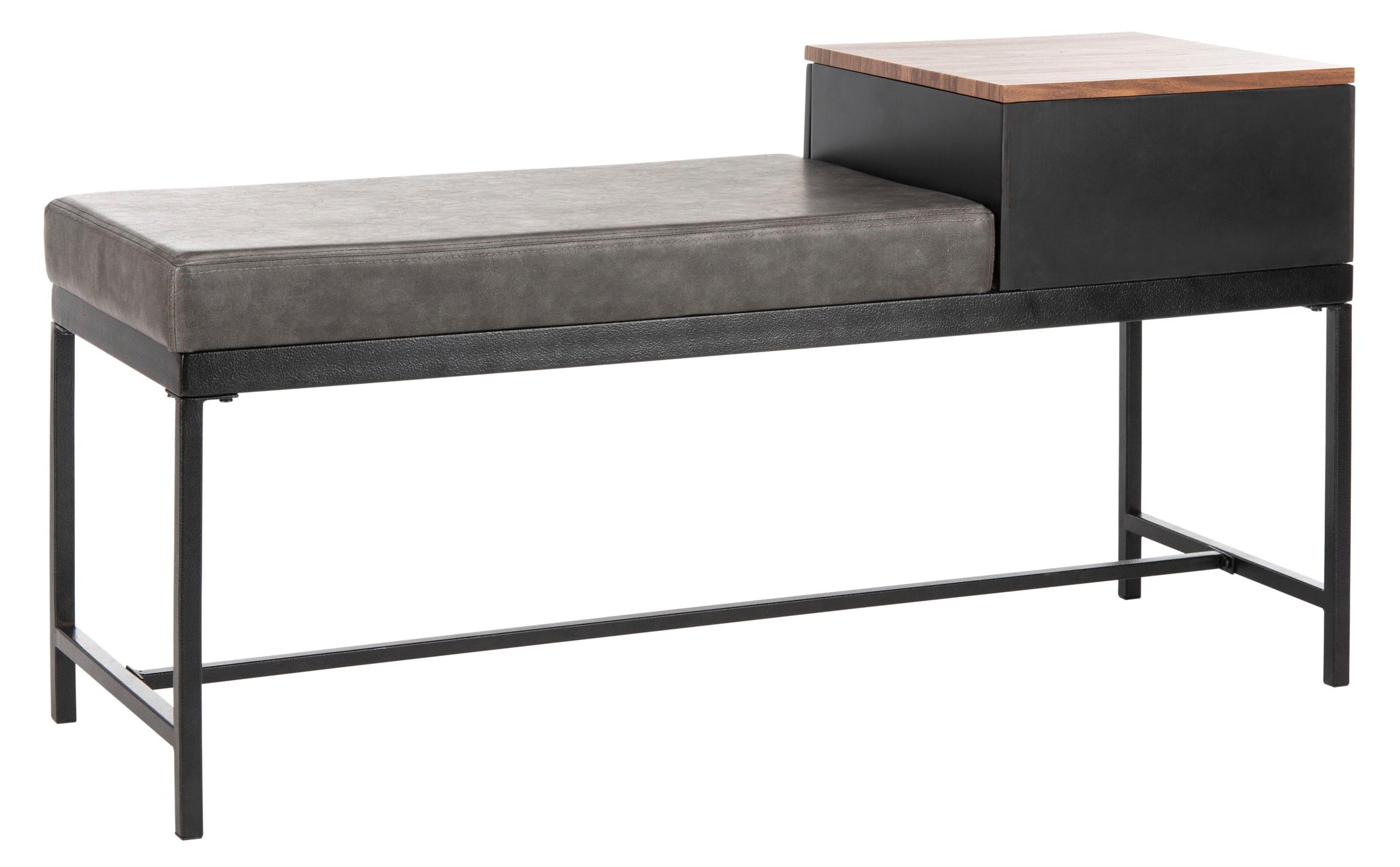 Maruka Bench with Storage - Brown/Grey - Safavieh