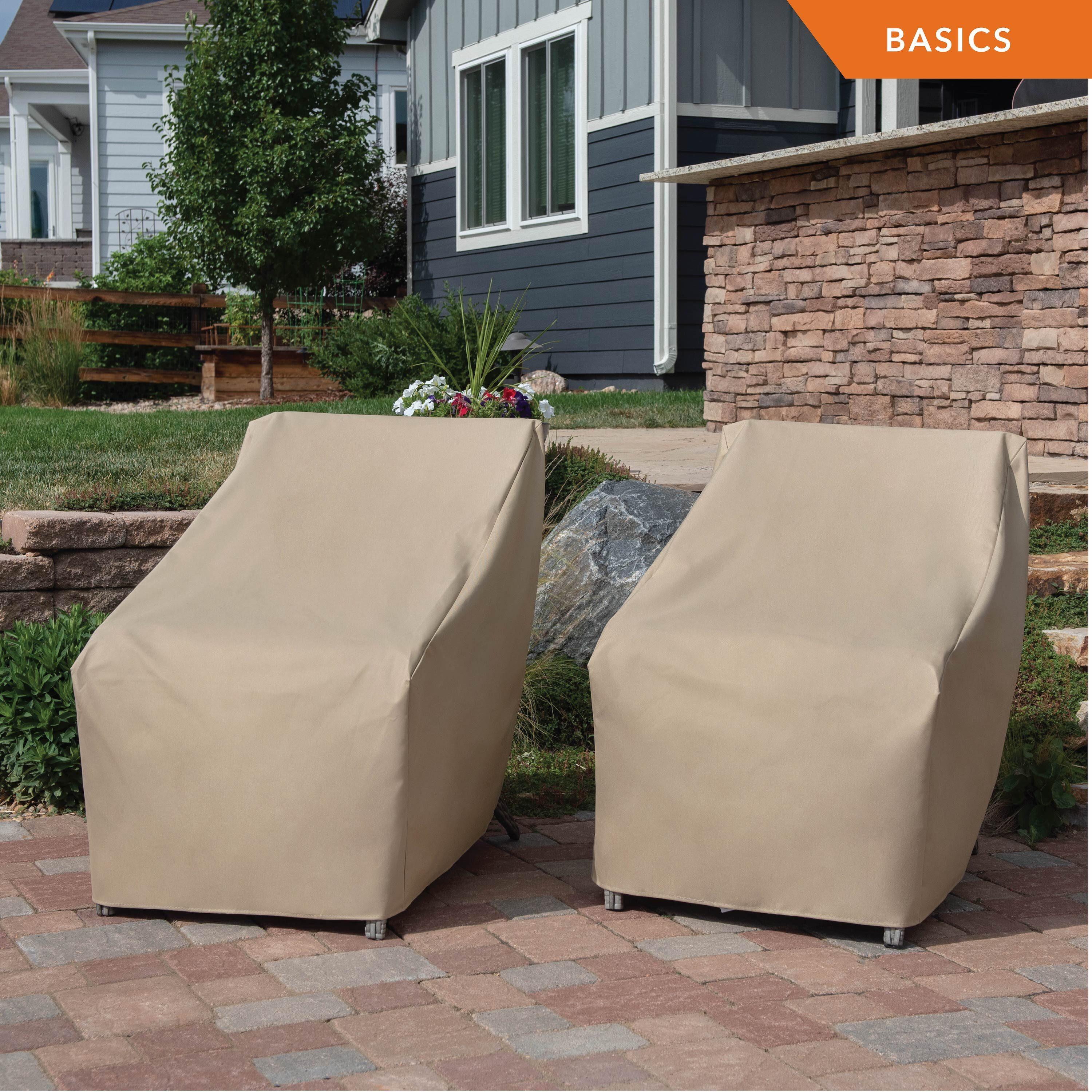 Modern Leisure Basics Patio Chair Cover, 33"L X 34"W X 31"H, Khaki