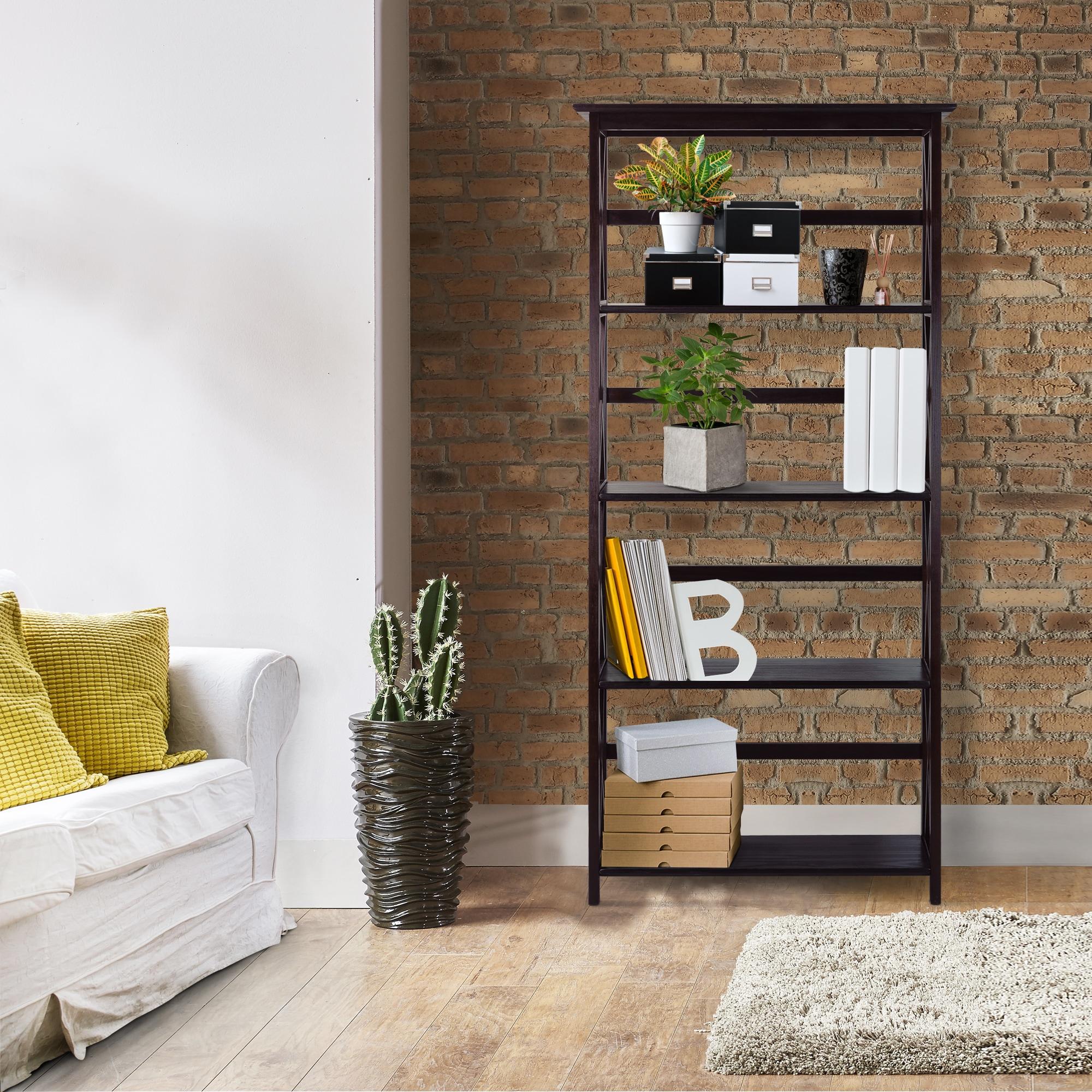 Casual Home Montego Shelf Bookcase-Color:Espresso,Size:5-Shelf