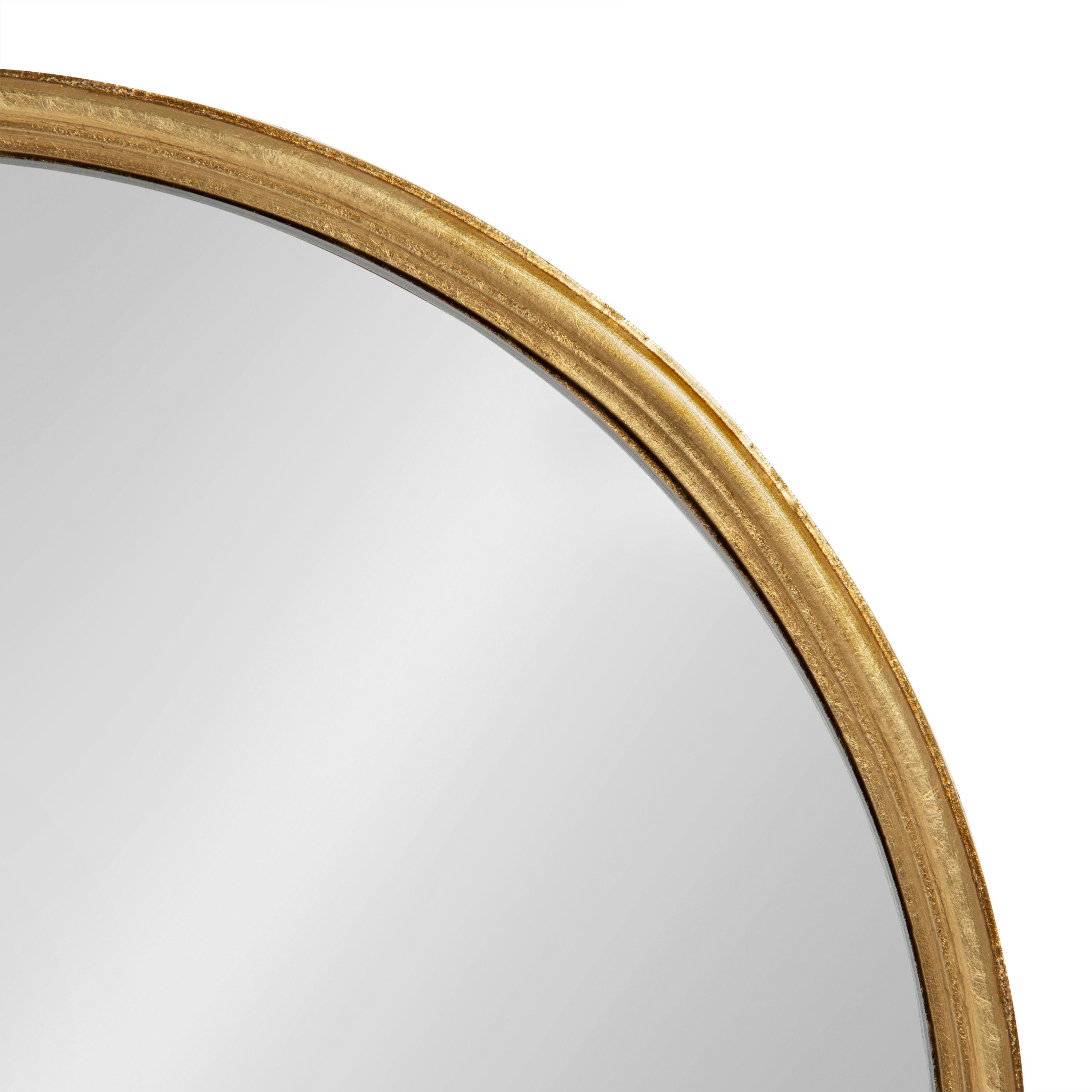 Kate and Laurel Caskill Mid-Century Oval Mirror, 18" x 24", Gold, Capsule-Shaped Accent Mirror for Entryway, Living Room, or Bathroom