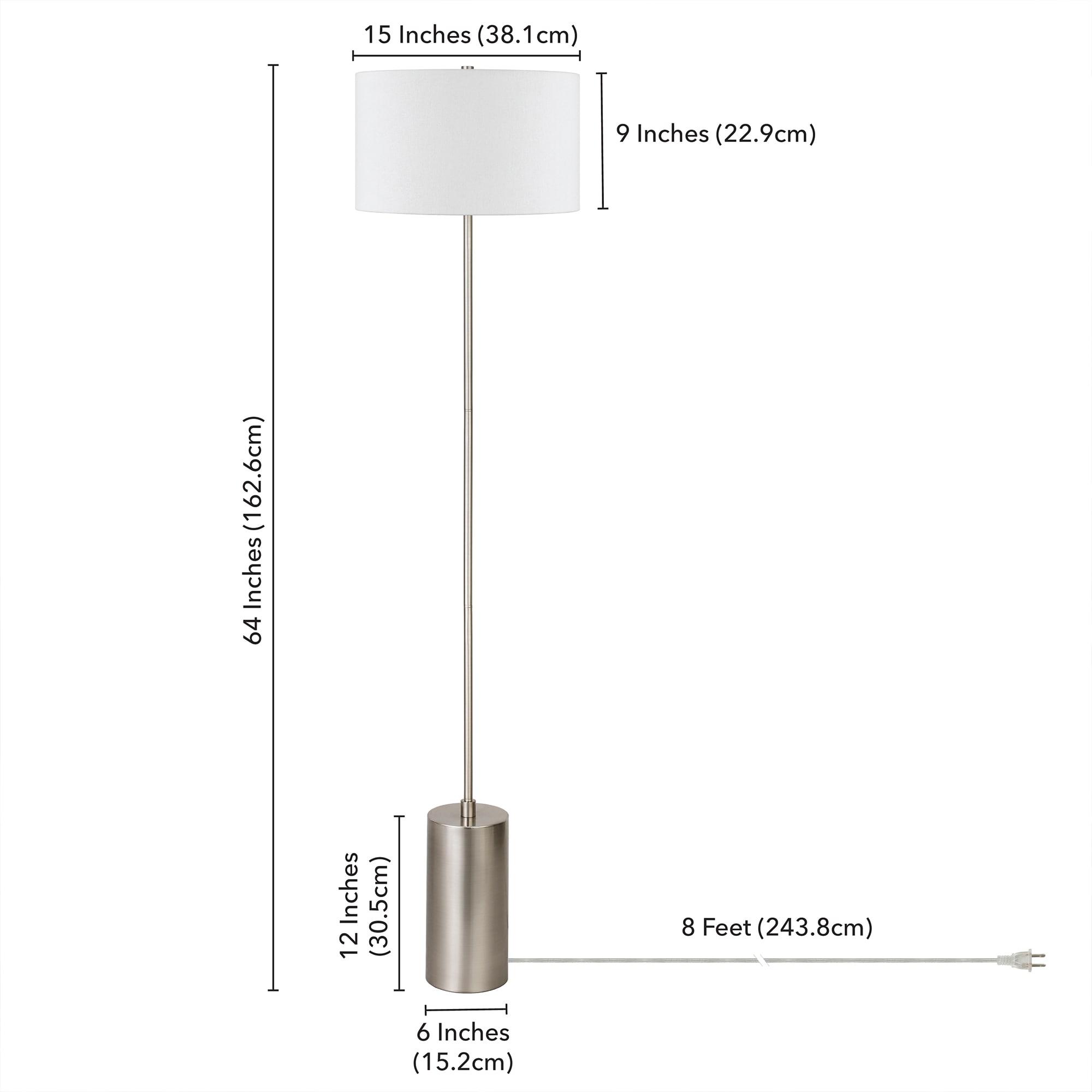 Henn&Hart 64" Silver Floor Lamp