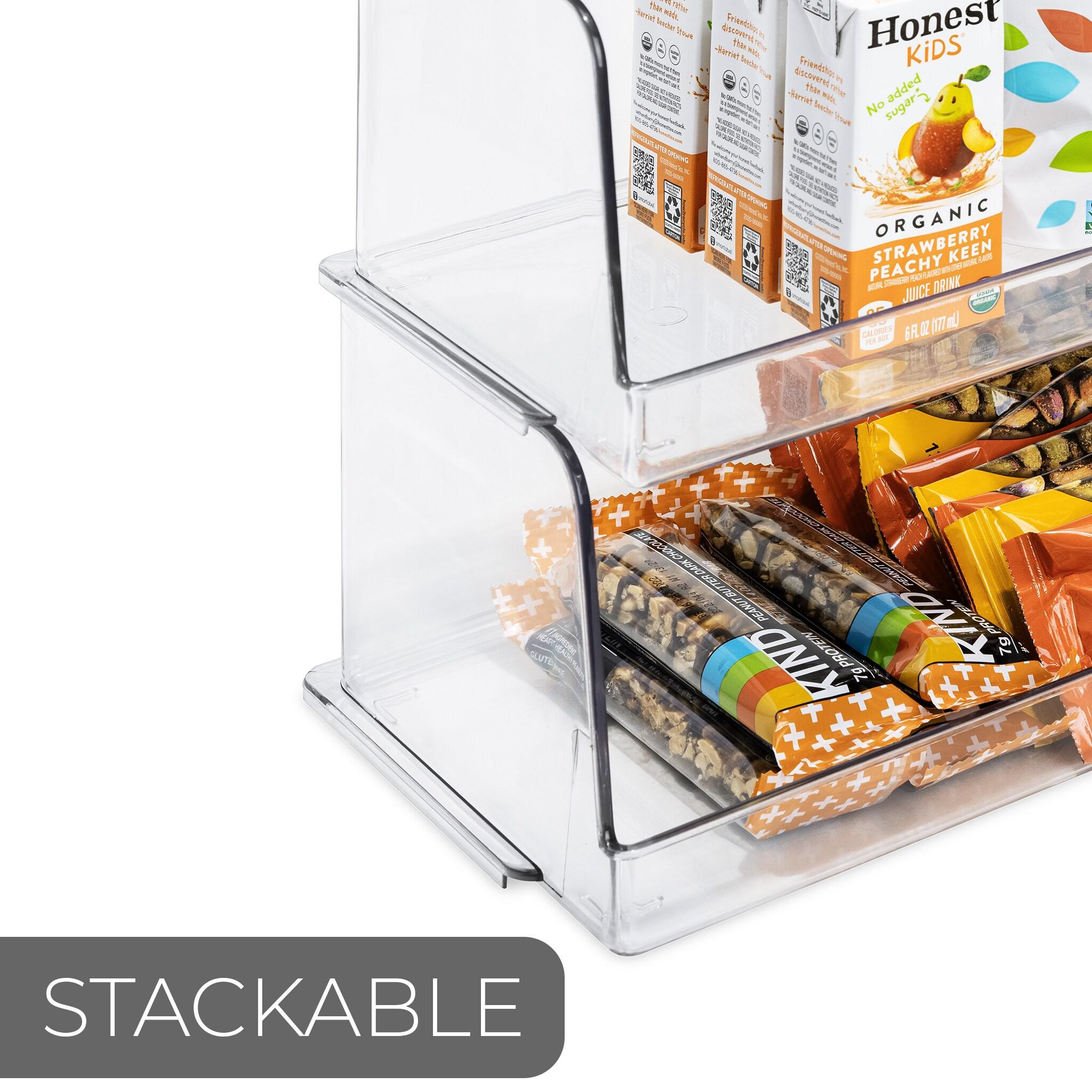 Stackable Household Bin - Set of 4- 7 x 12.5 Inch - Clear