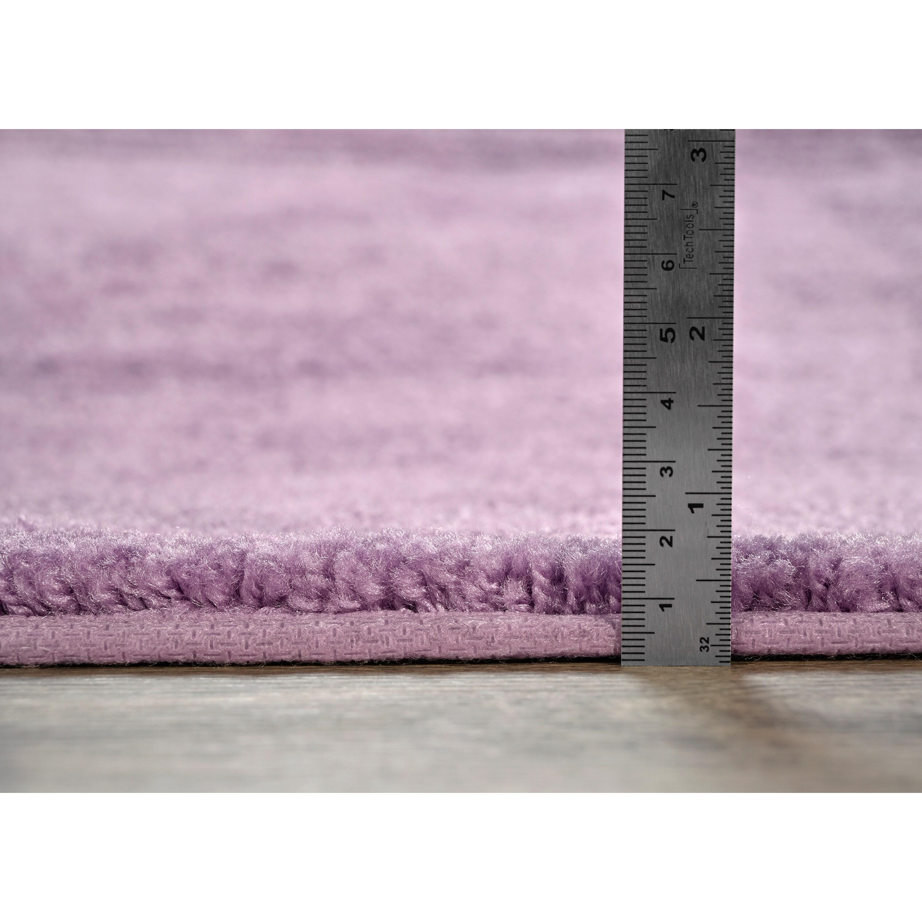 Garland Rug Traditional Washable Bath Rug Set, 3 Piece Set (21"x34" Bath Rug, Contour Rug, & Toilet Lid) Purple