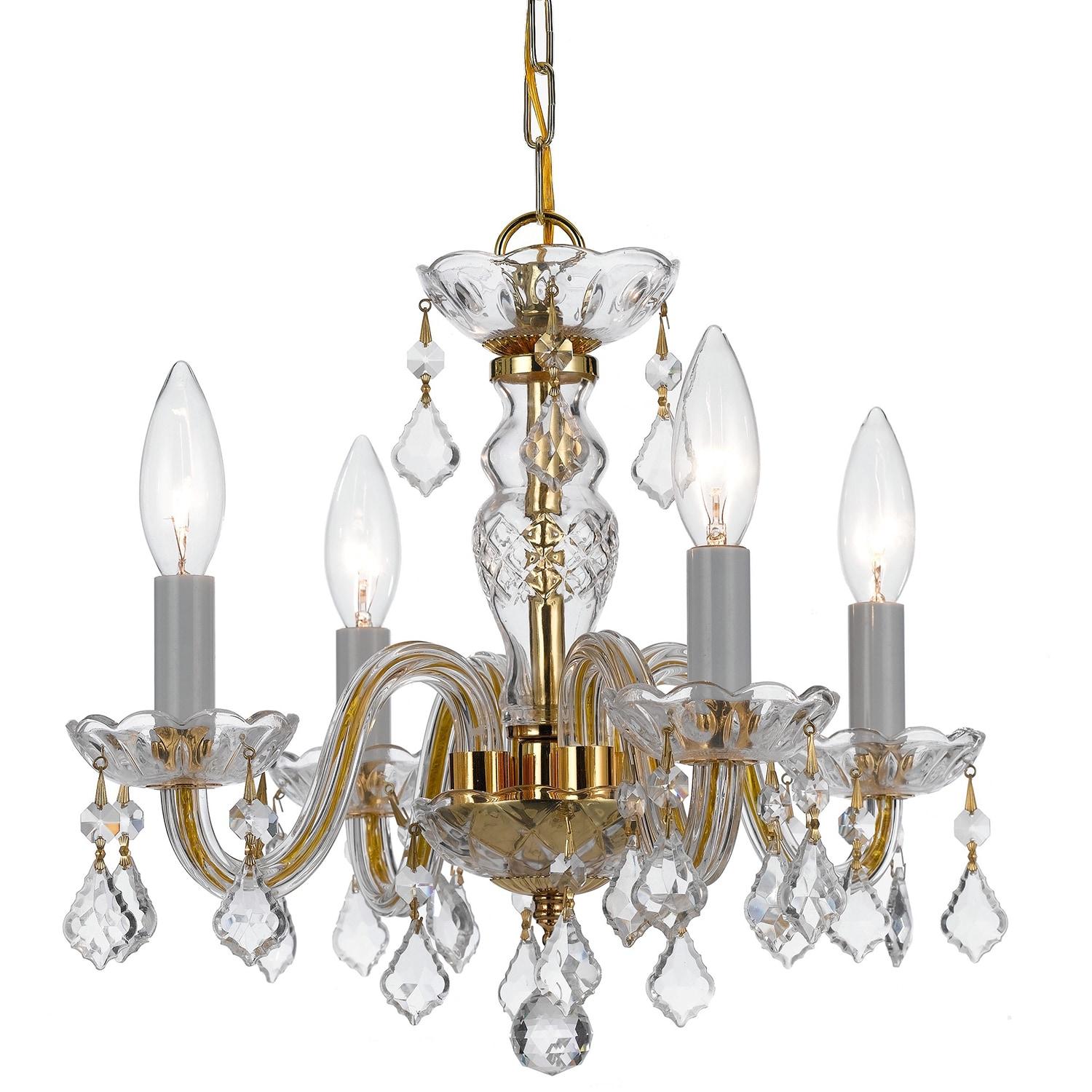 Crystorama Lighting Traditional Crystal 4 - Light Chandelier in  Polished Brass