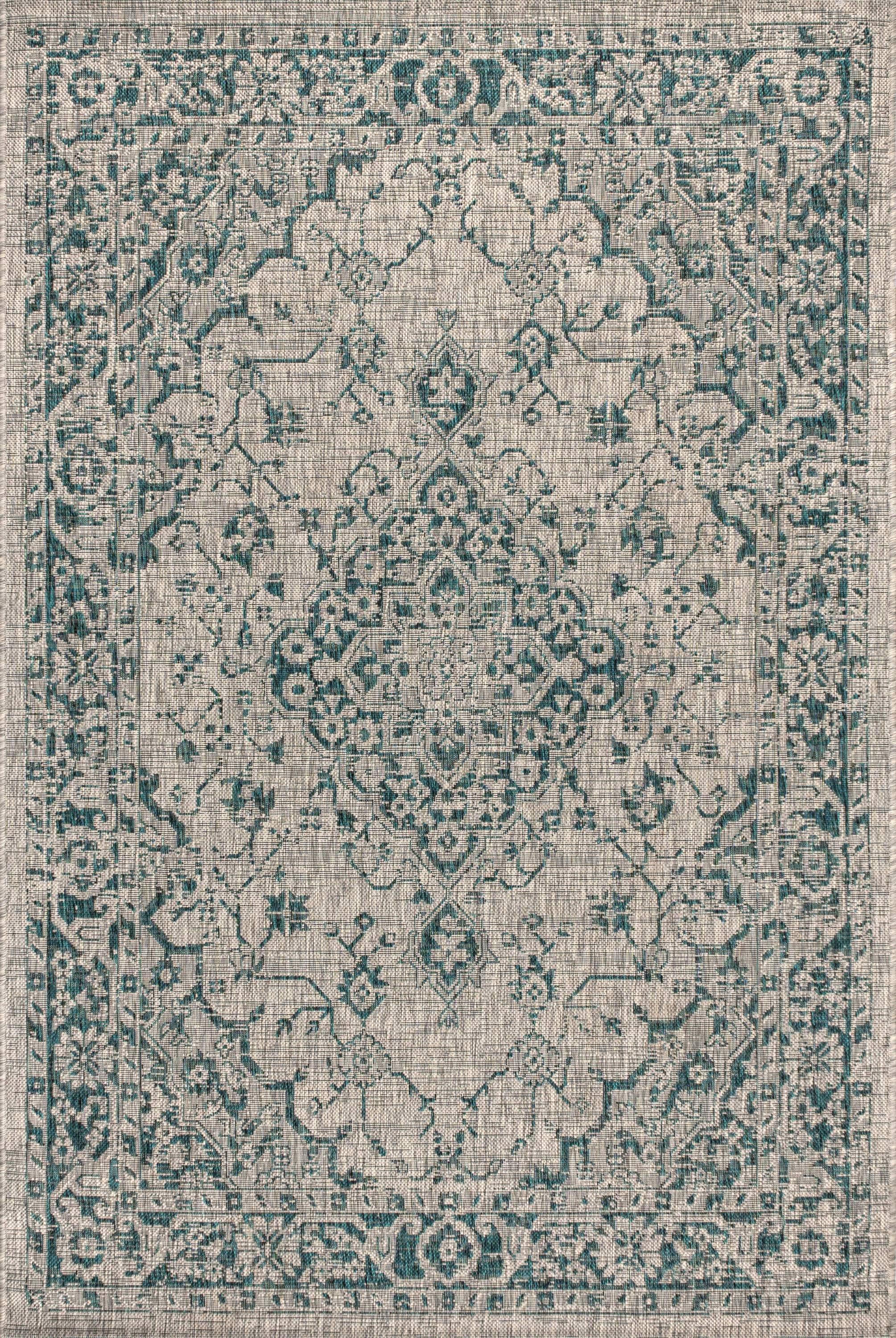 Nate Boho Medallion Textured Weave Indoor/Outdoor Rug