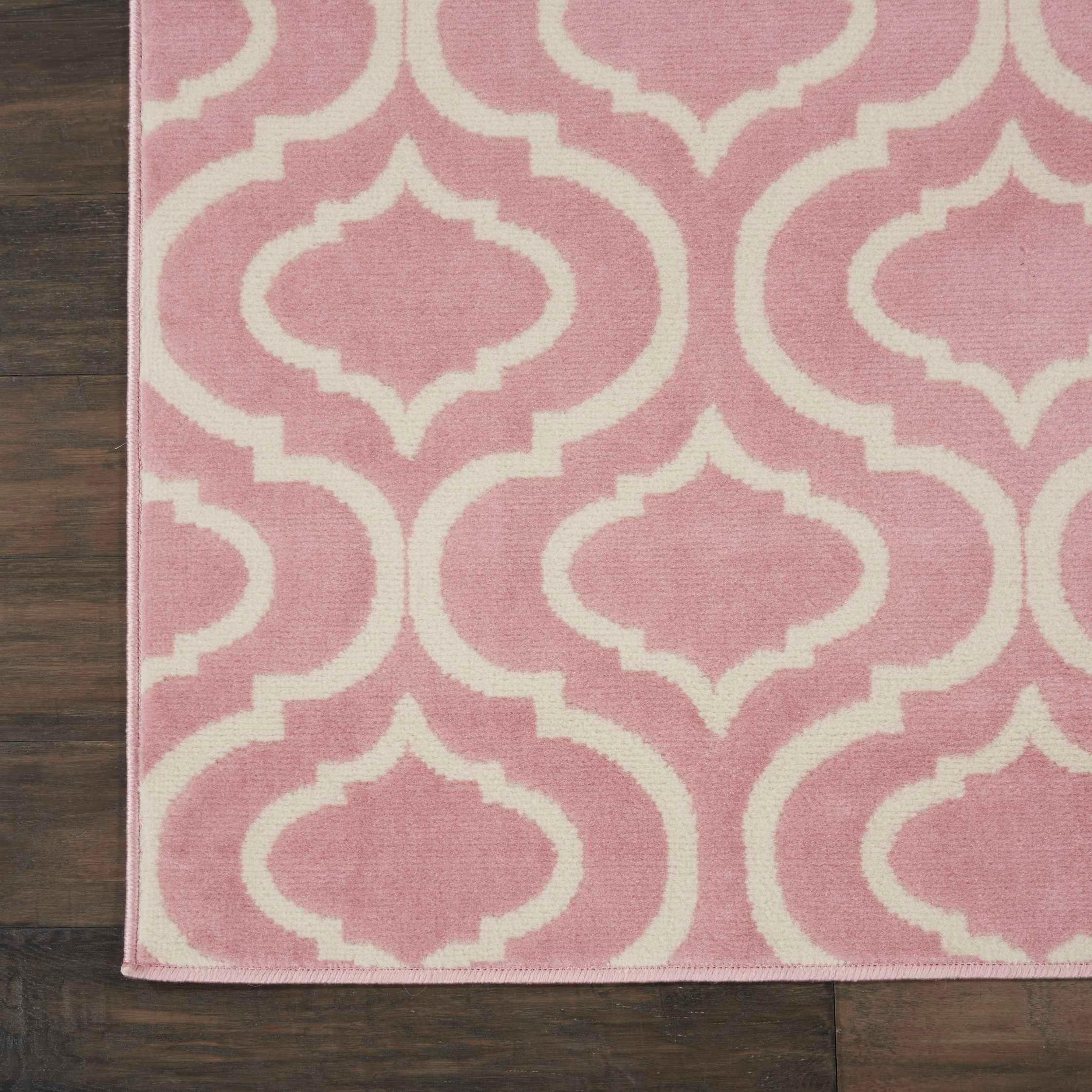 Nourison Jubilant Modern Moroccan Pink 7' x 10' Area Rug, (7' x 10')
