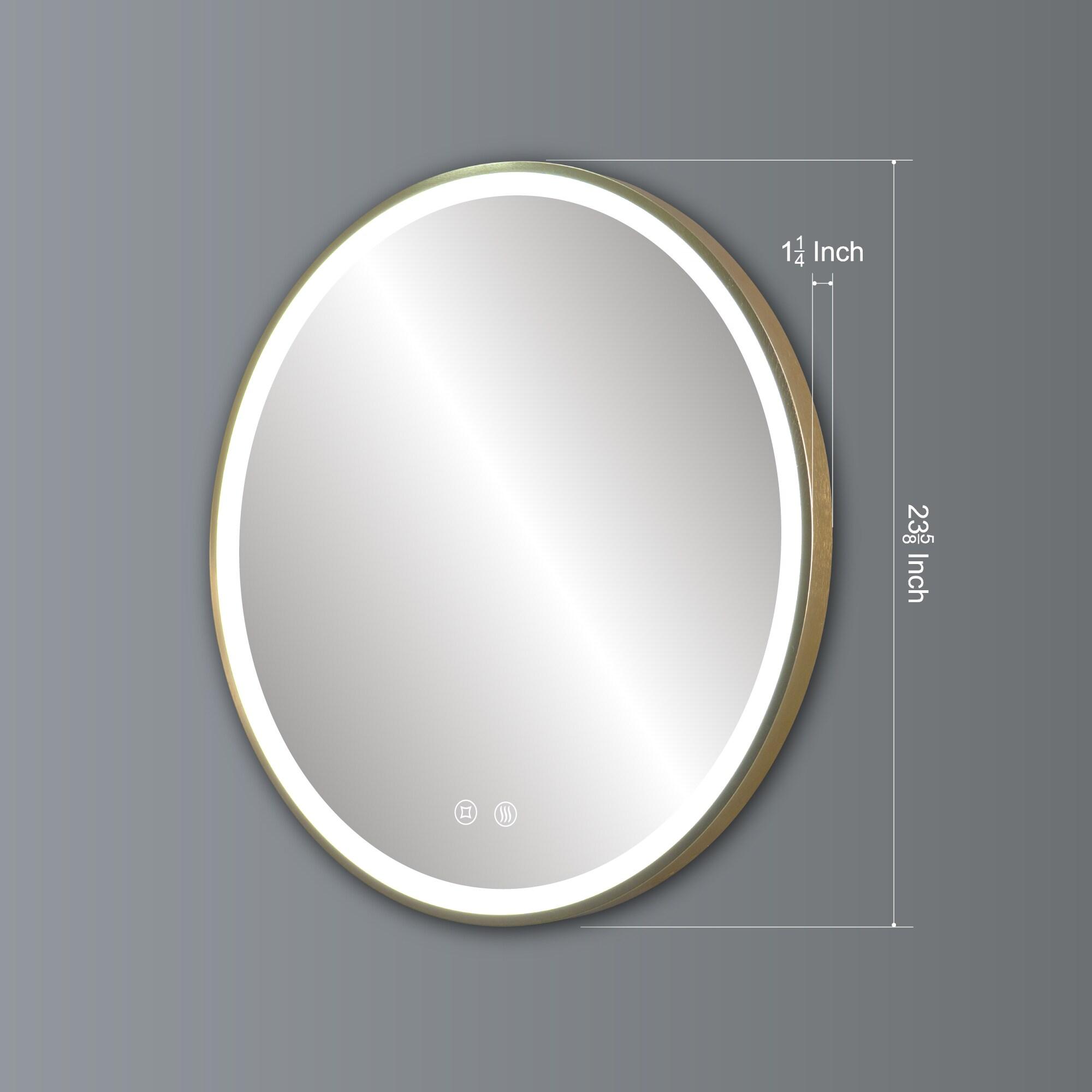 Deluxe Living Modern Round Illuminated Dimmable LED Anti Fog Makeup Bathroom Vanity Mirror
