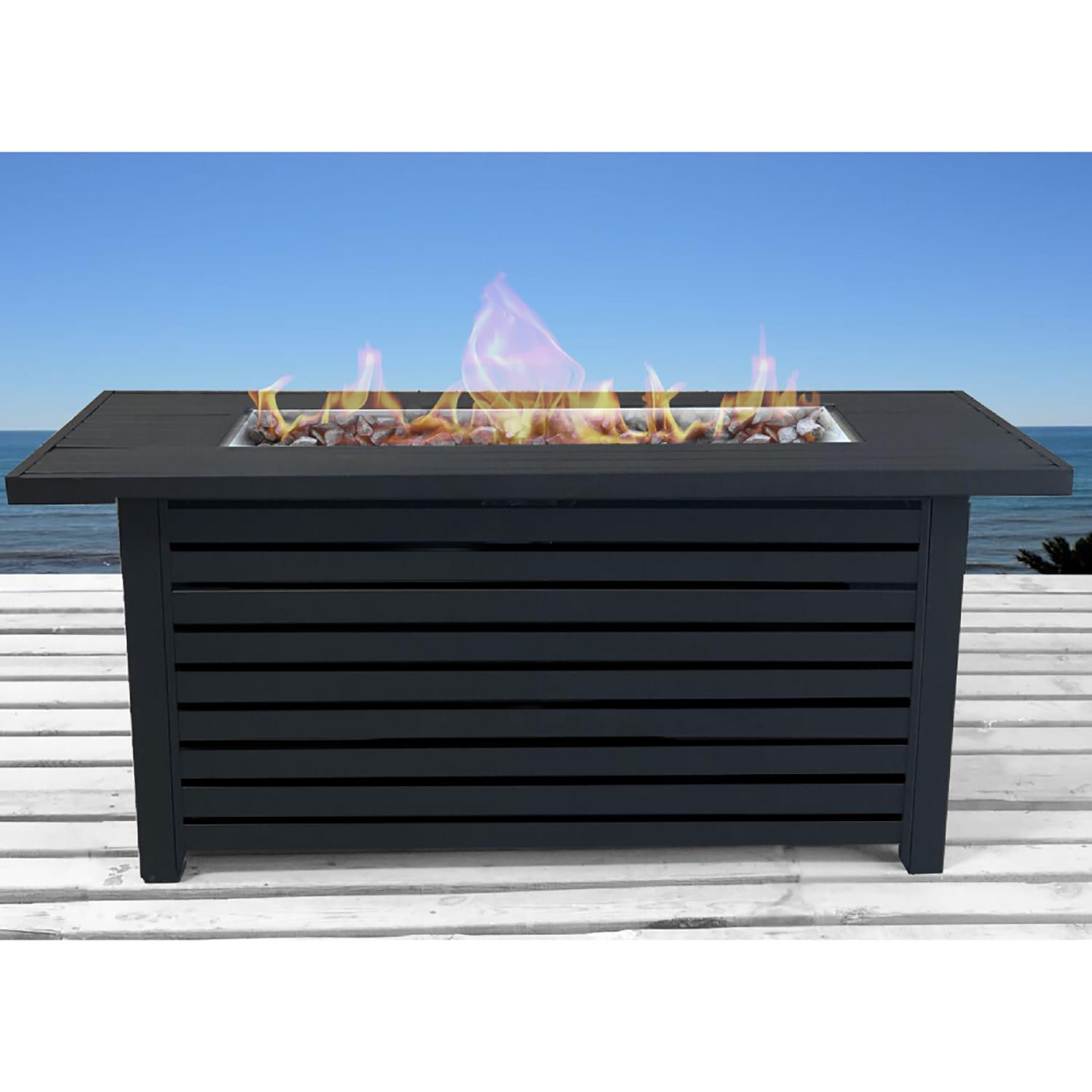 Black Steel 54" Free-standing Gas Fire Pit Table