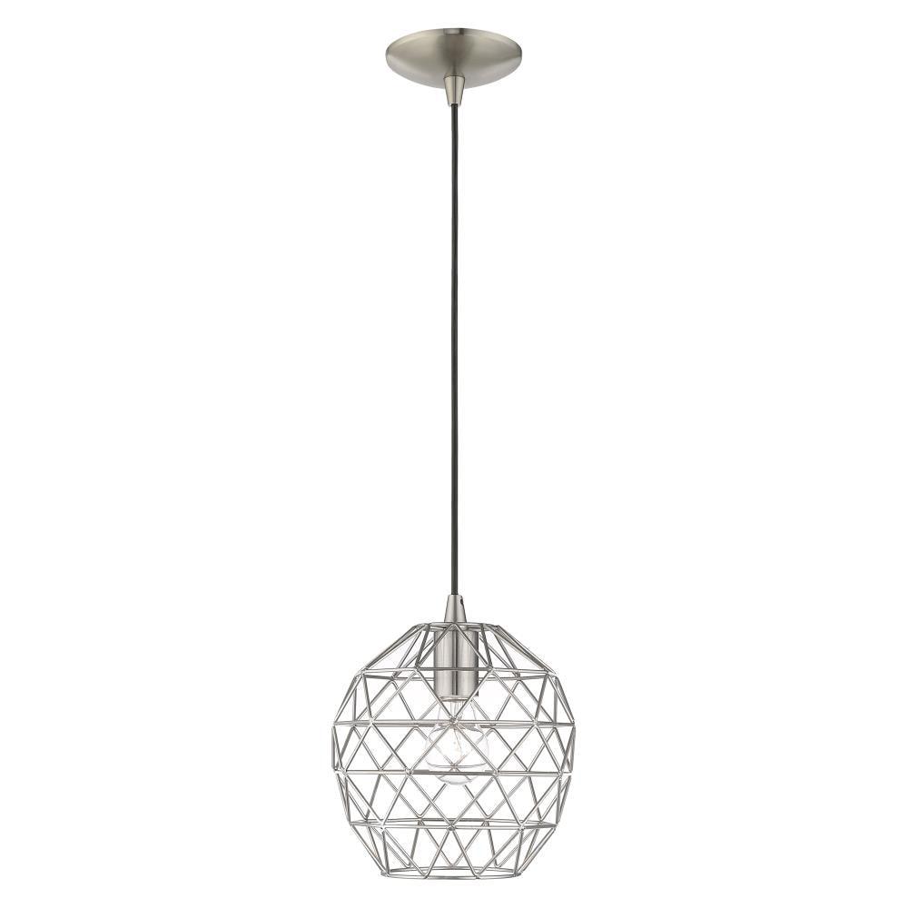 Livex Lighting Geometric Shade 1 - Light Pendant in  Brushed Nickel