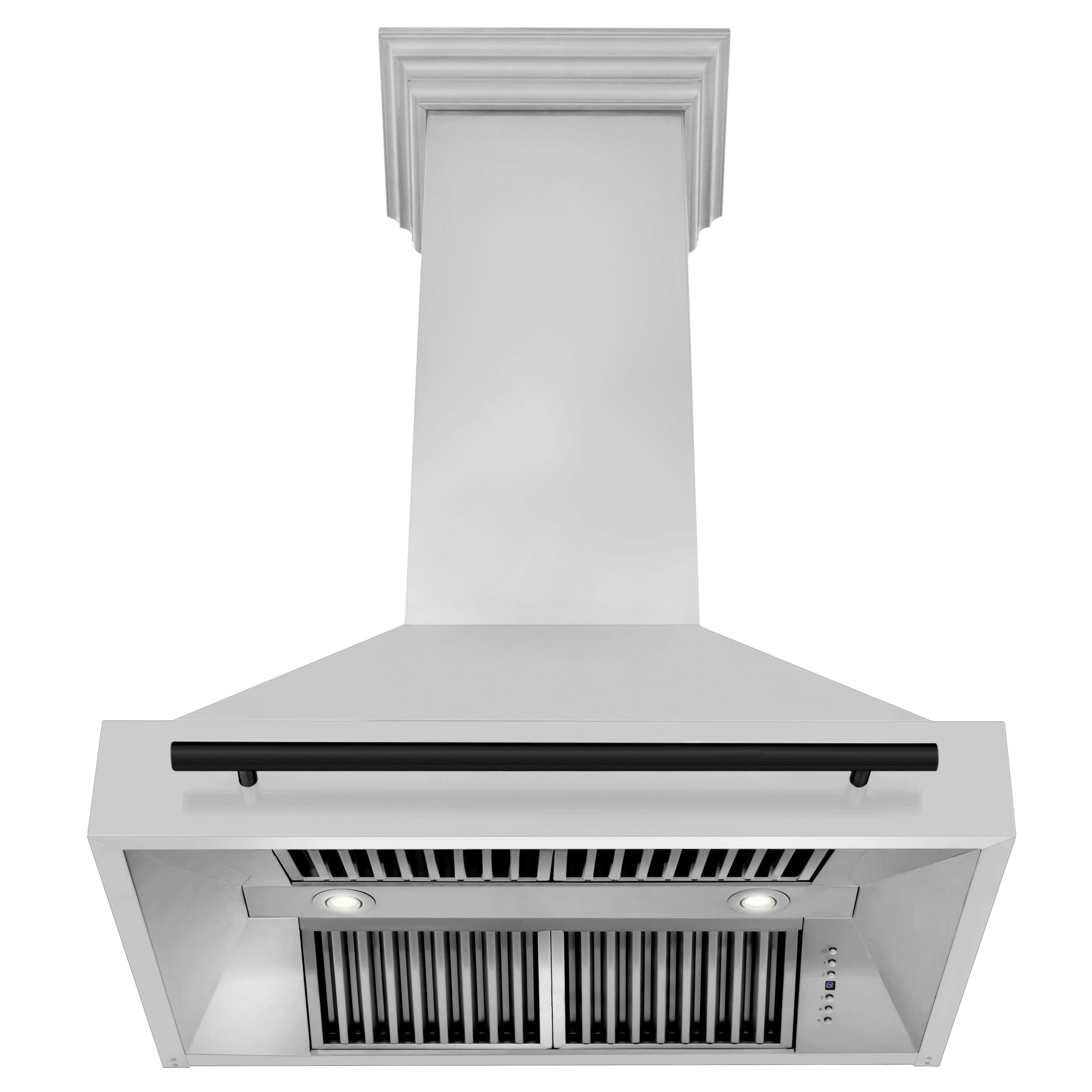 ZLINE ZLINE Autograph Edition 36 in. Stainless Steel Range Hood W/ Stainless Steel Shell & Champagne Bronze Handle 8654STZ-36-MB