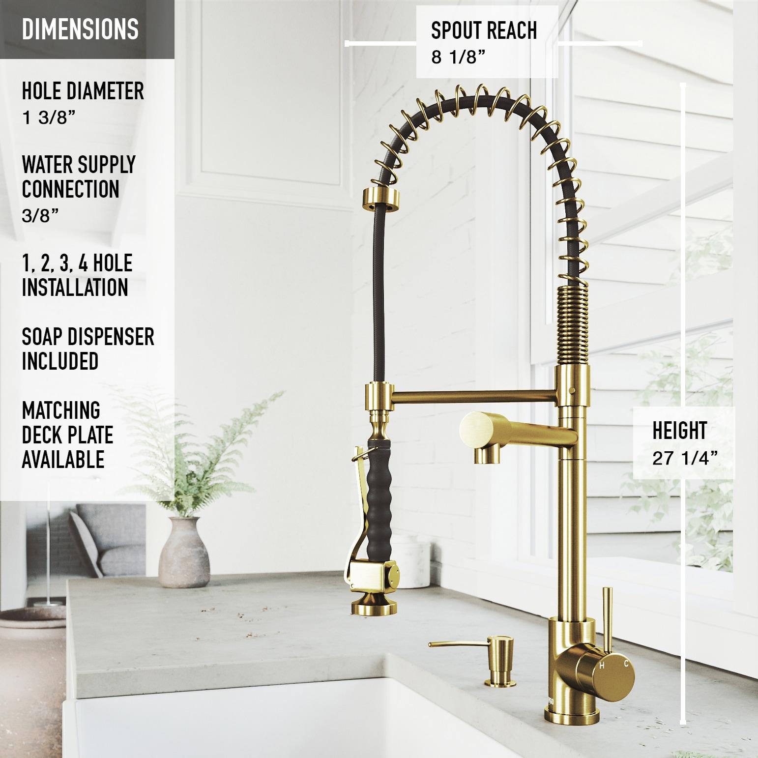 Zurich 27" H 1-handle Pull-Down Kitchen Faucet