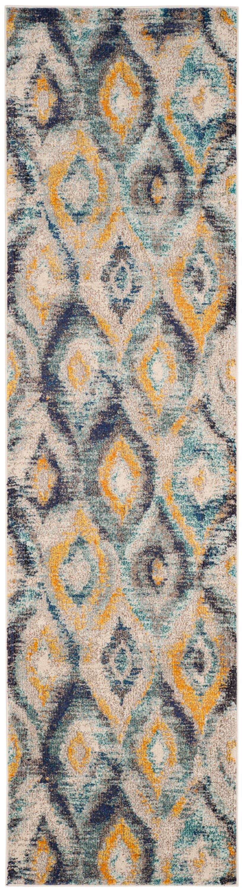 Monaco MNC242 Power Loomed Indoor Runner Rug - Blue/Multi - 2'2"x6' - Safavieh.