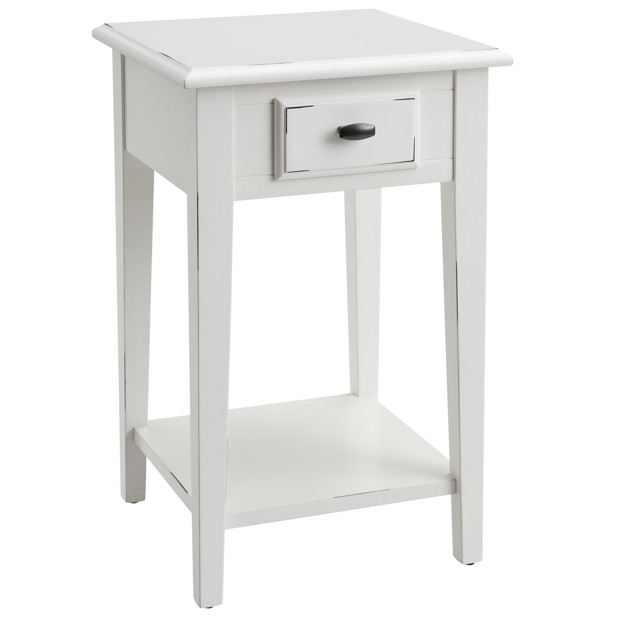 Leick Home Haven Ridge Square End Table in Farmhouse White