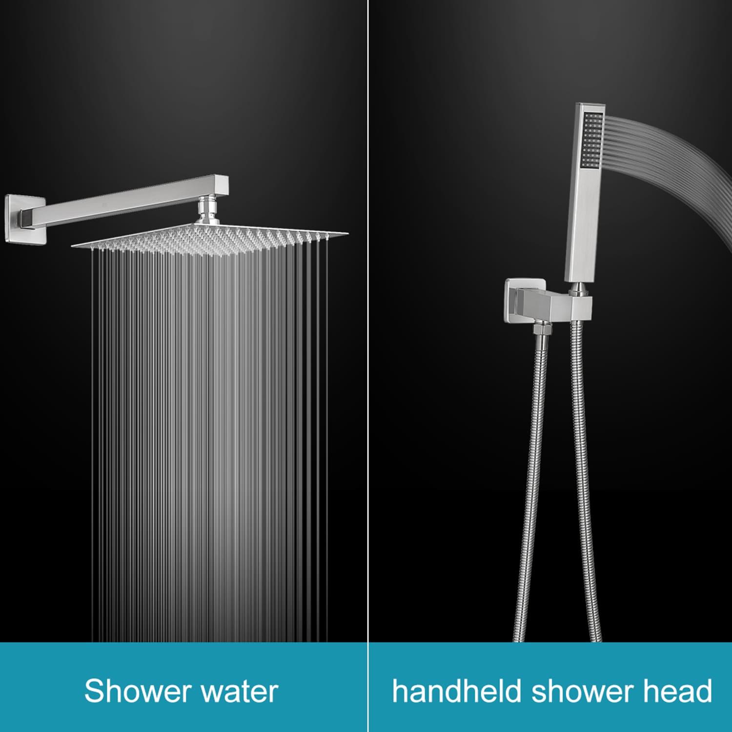 3-Spray Patterns With 2.5 GPM 10 in. Showerhead Wall Mounted Dual Shower Heads With Valve