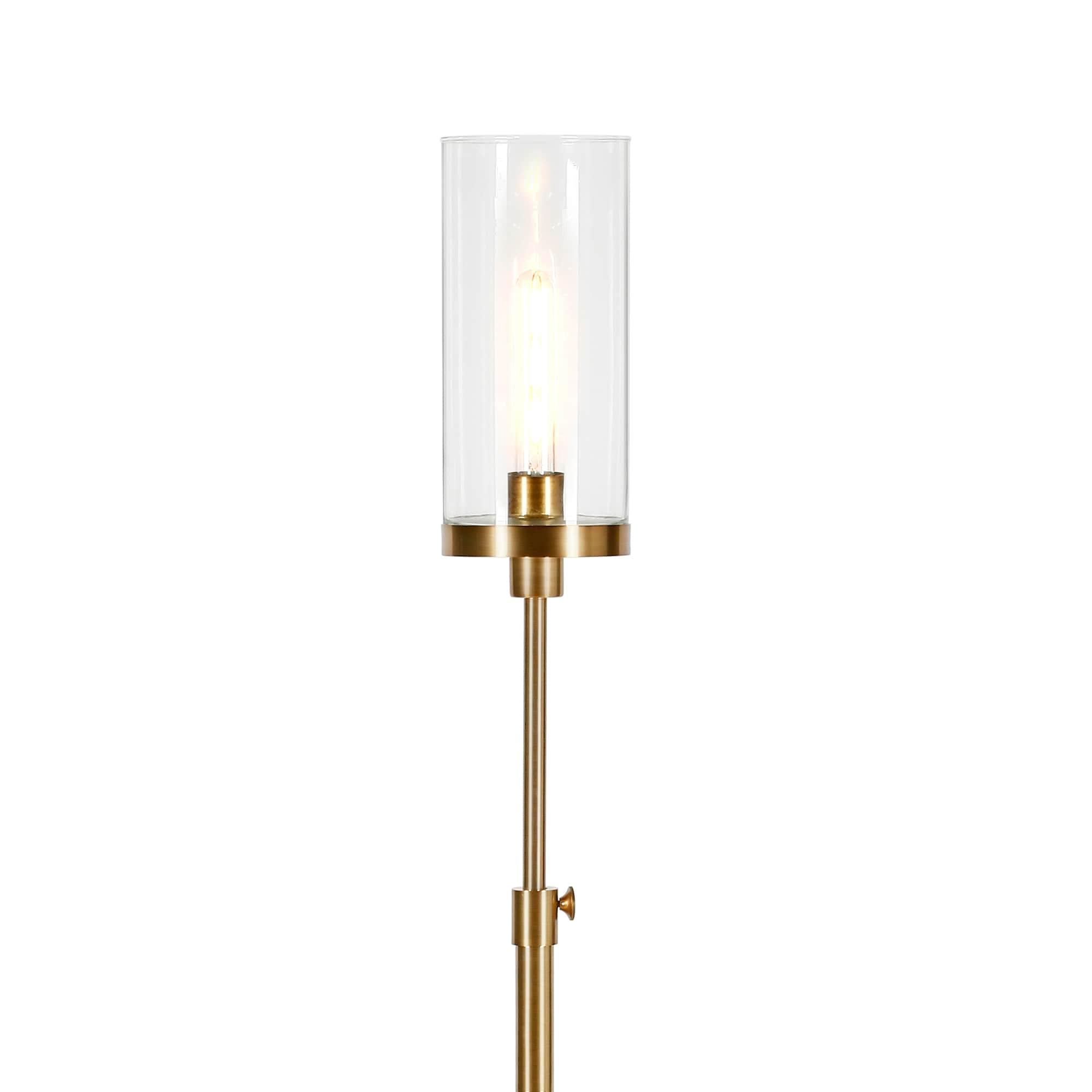 Henn&Hart 11" Brass Metal/Glass Floor Lamp