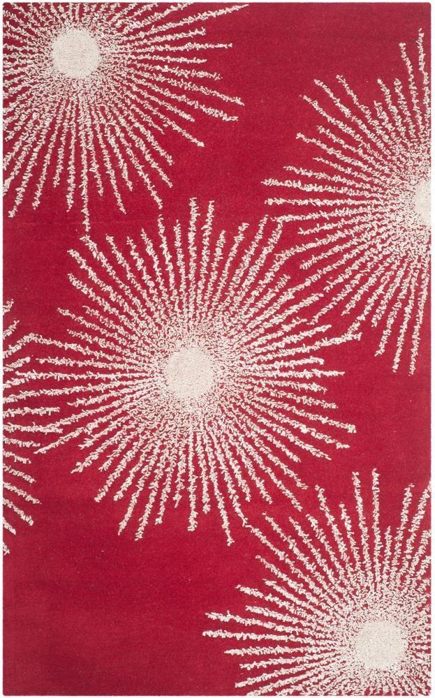 Soho SOH712 Hand Tufted Indoor Area Rug - Red/Ivory - 5'x8' - Safavieh.