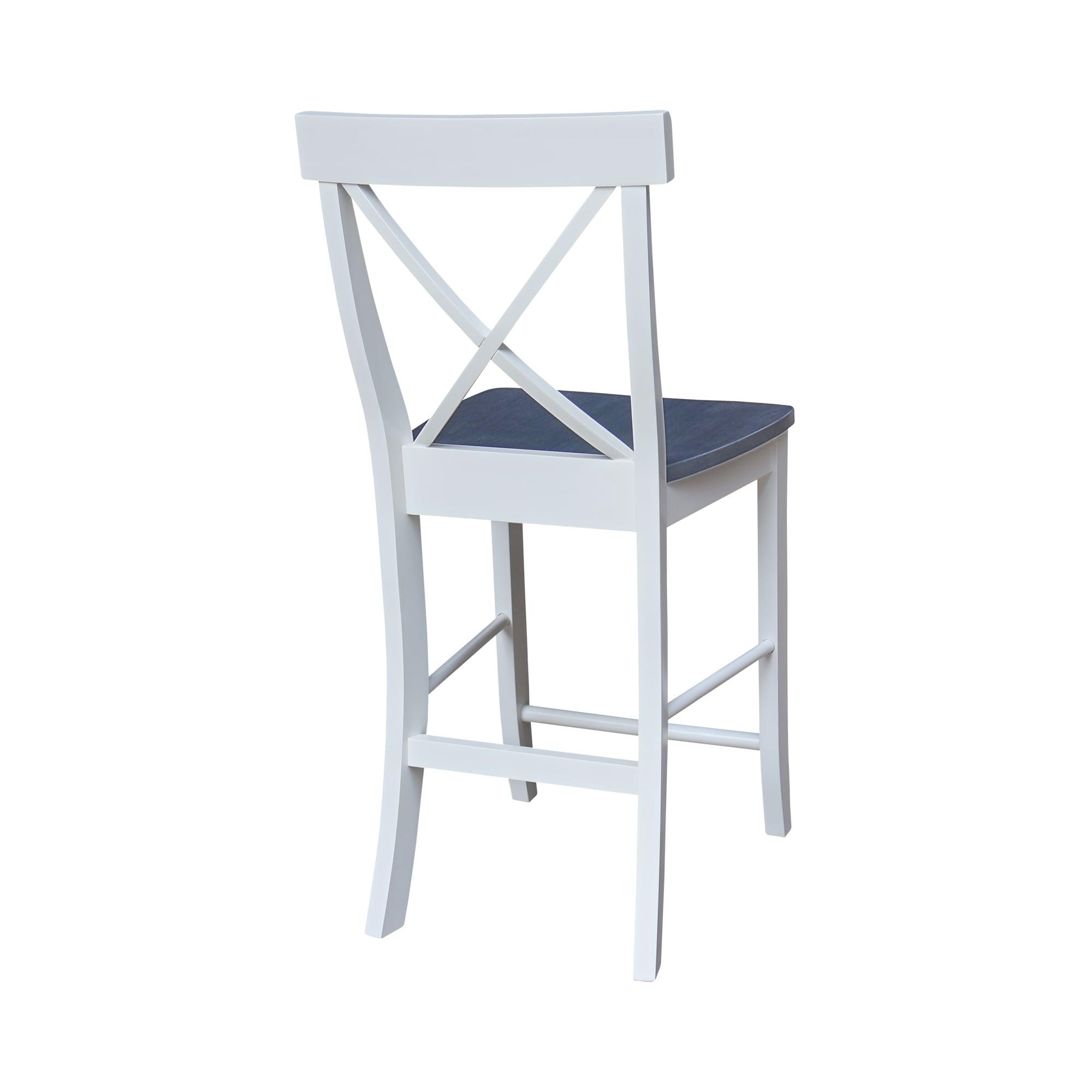 24&#34; X Back Counter Height Barstool Barstool White - International Concepts