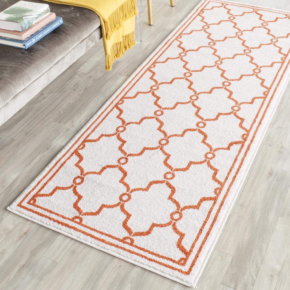 Amherst AMT414 Power Loomed Indoor Runner Rug - Beige/Orange - 2'3"x11' - Safavieh