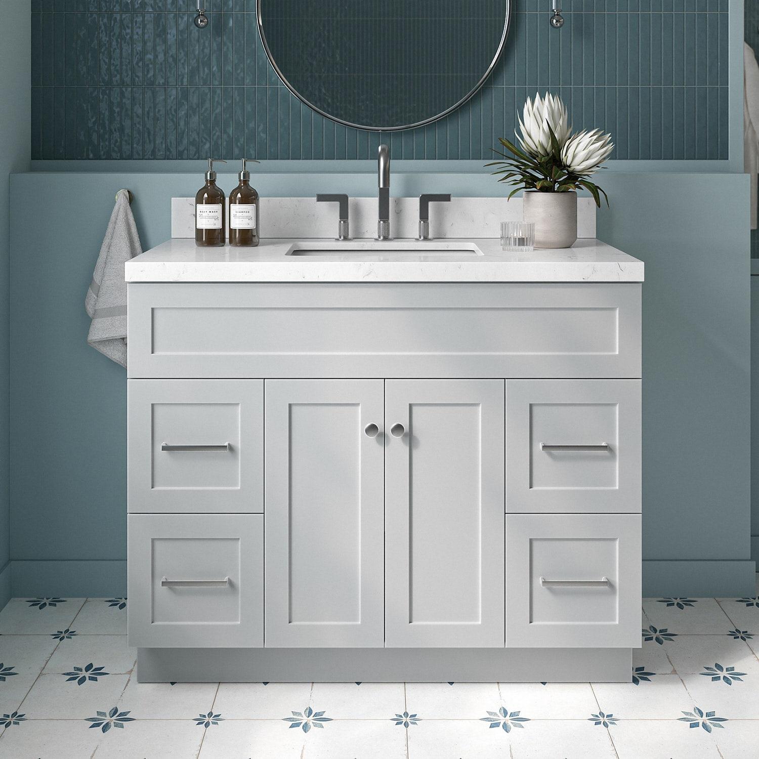 Ariel F042s-Bc Hamlet 42" Single Free Standing Vanity Cabinet Only - Grey
